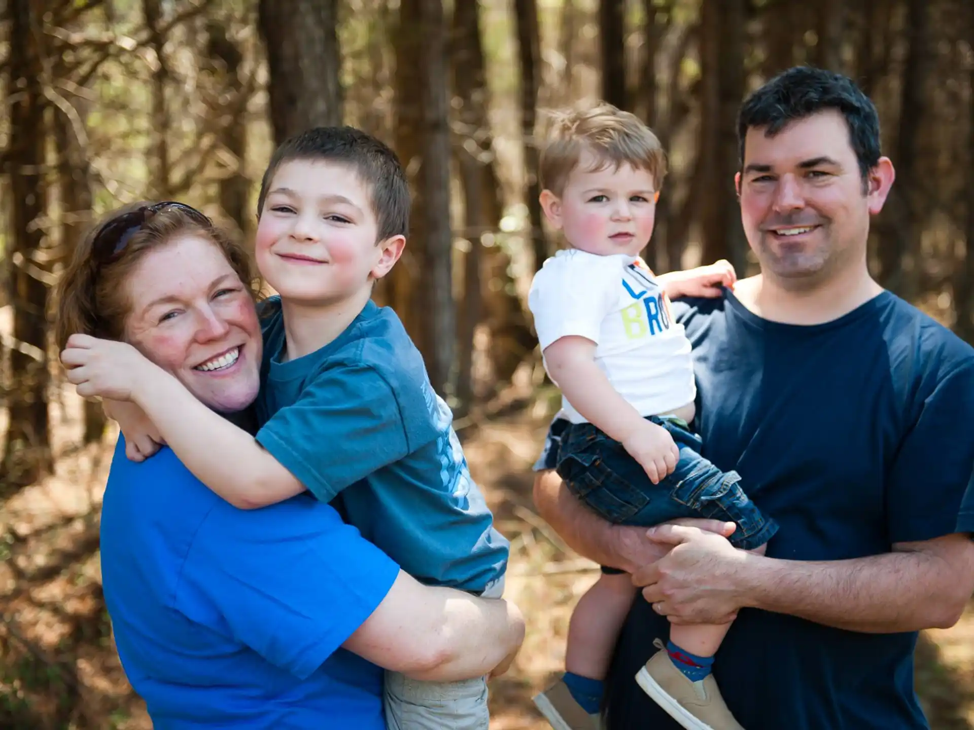 a family posing for a picture