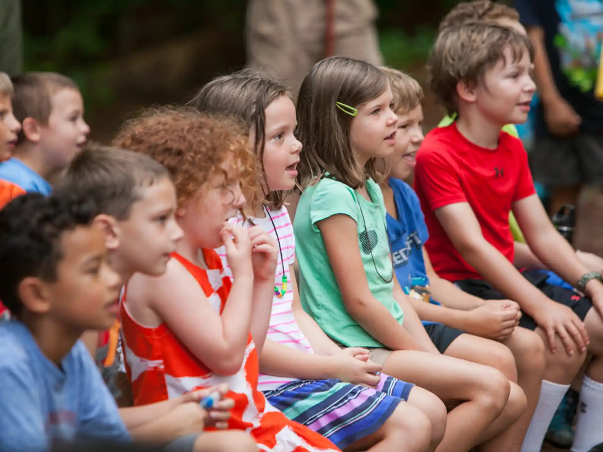 a group of children sitting together