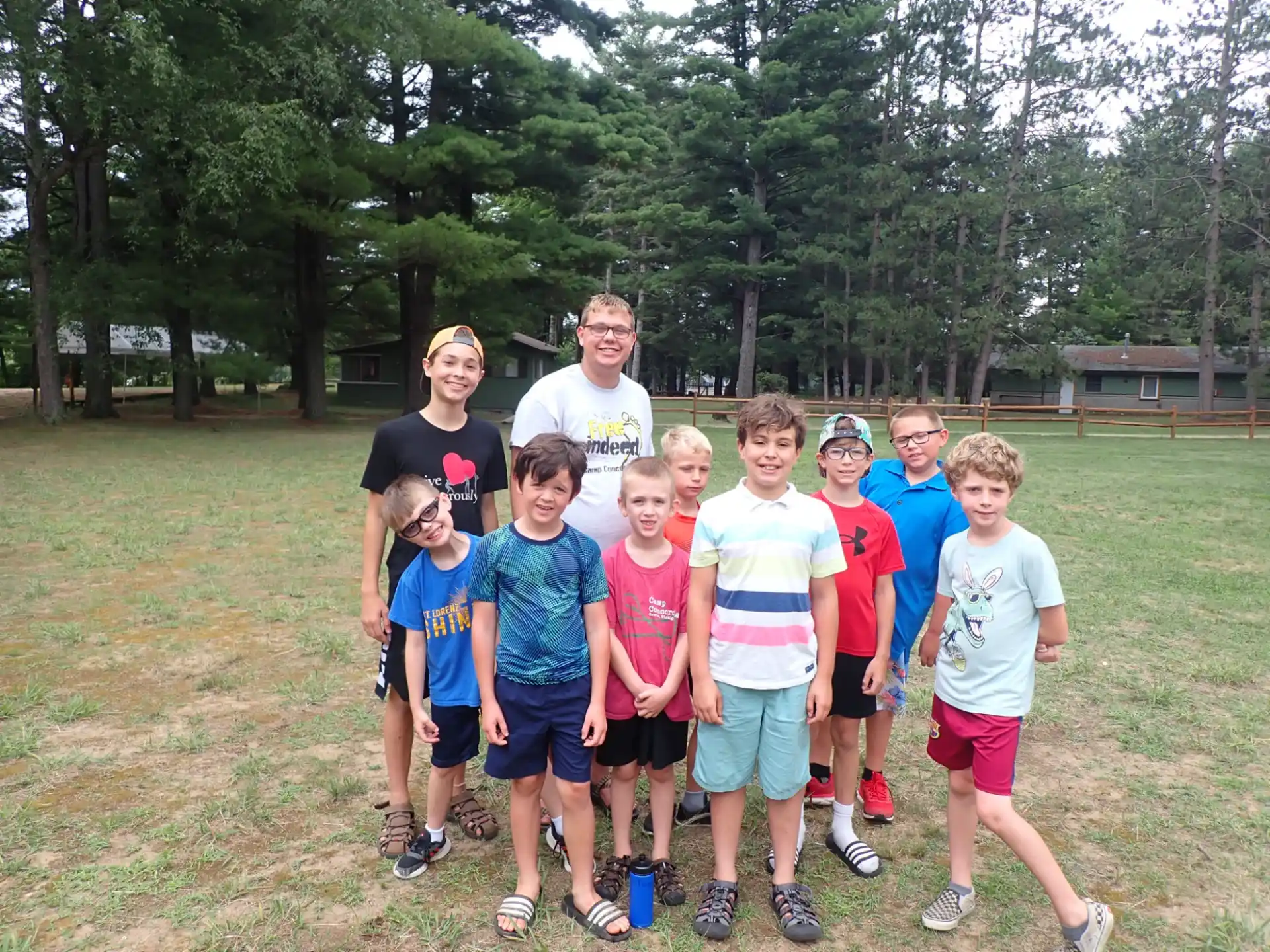 a group of boys posing for a picture