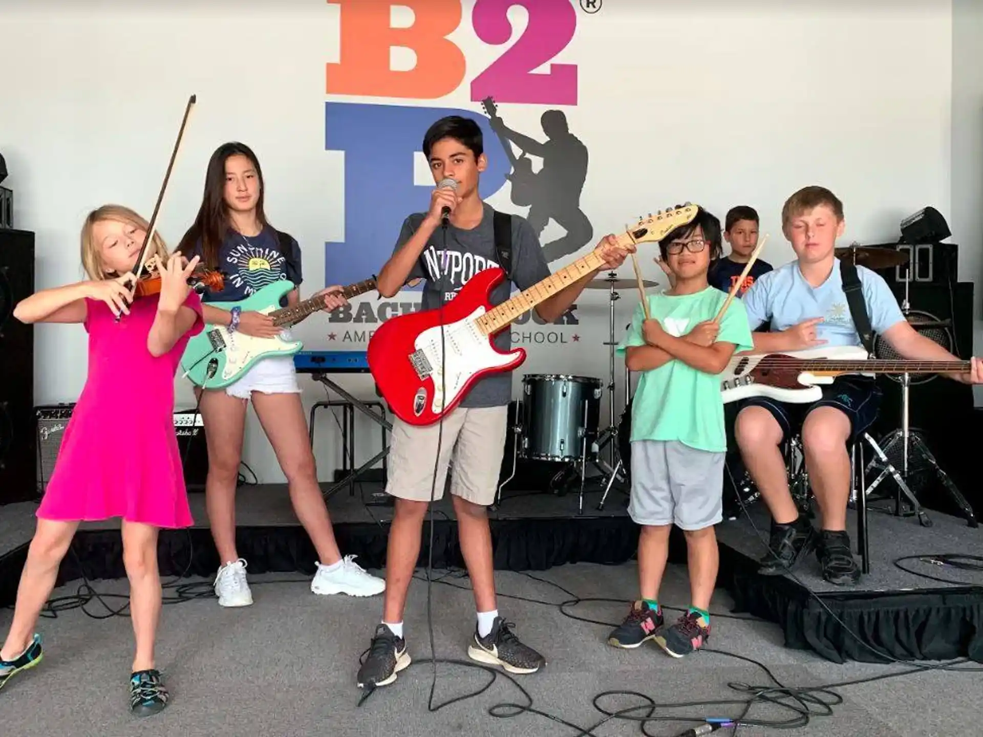 a group of people playing instruments