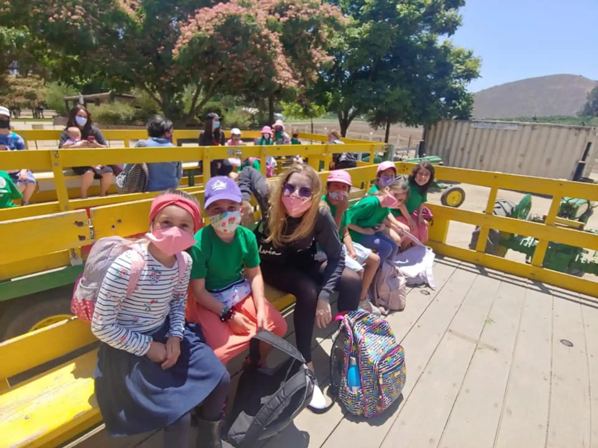 a group of people on a roller coaster