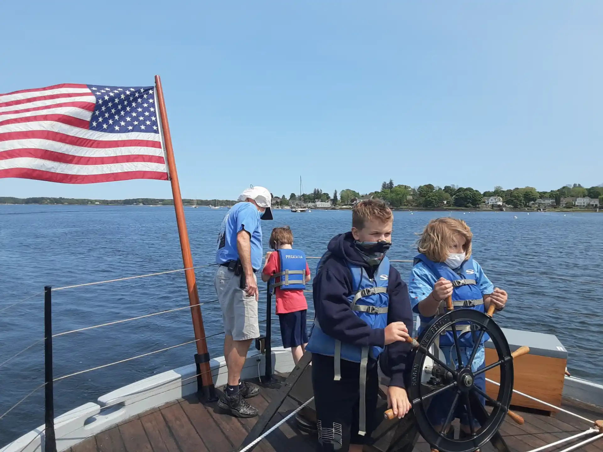 a group of people on a boat
