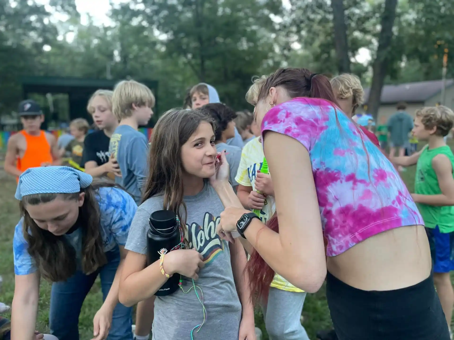 a group of people in a crowd
