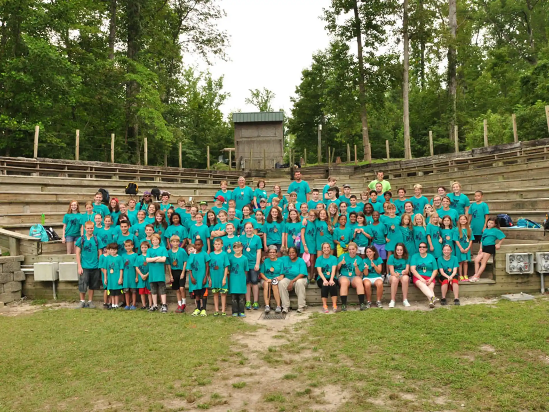 a group of people posing for a photo
