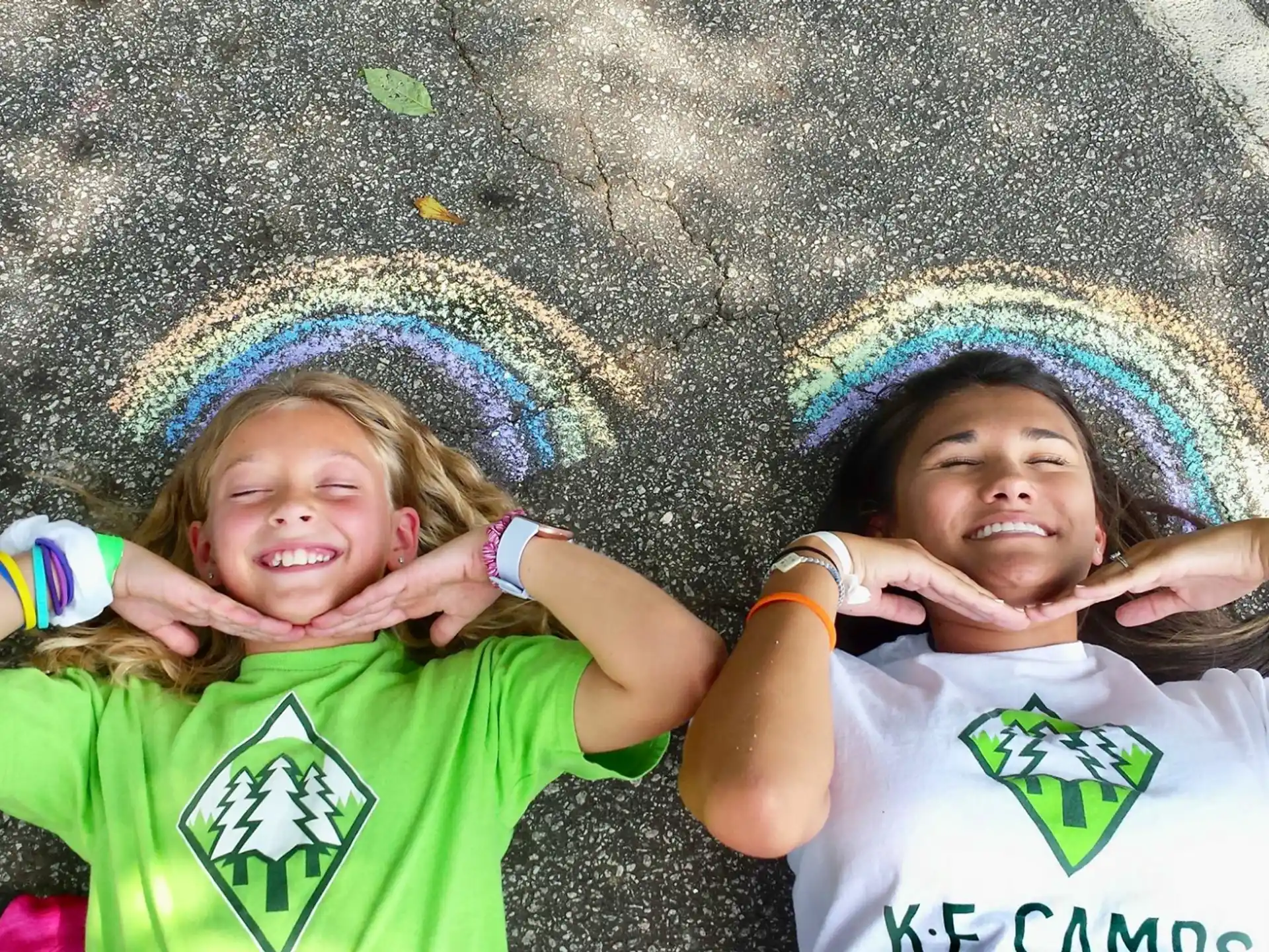 a couple of kids posing for the camera