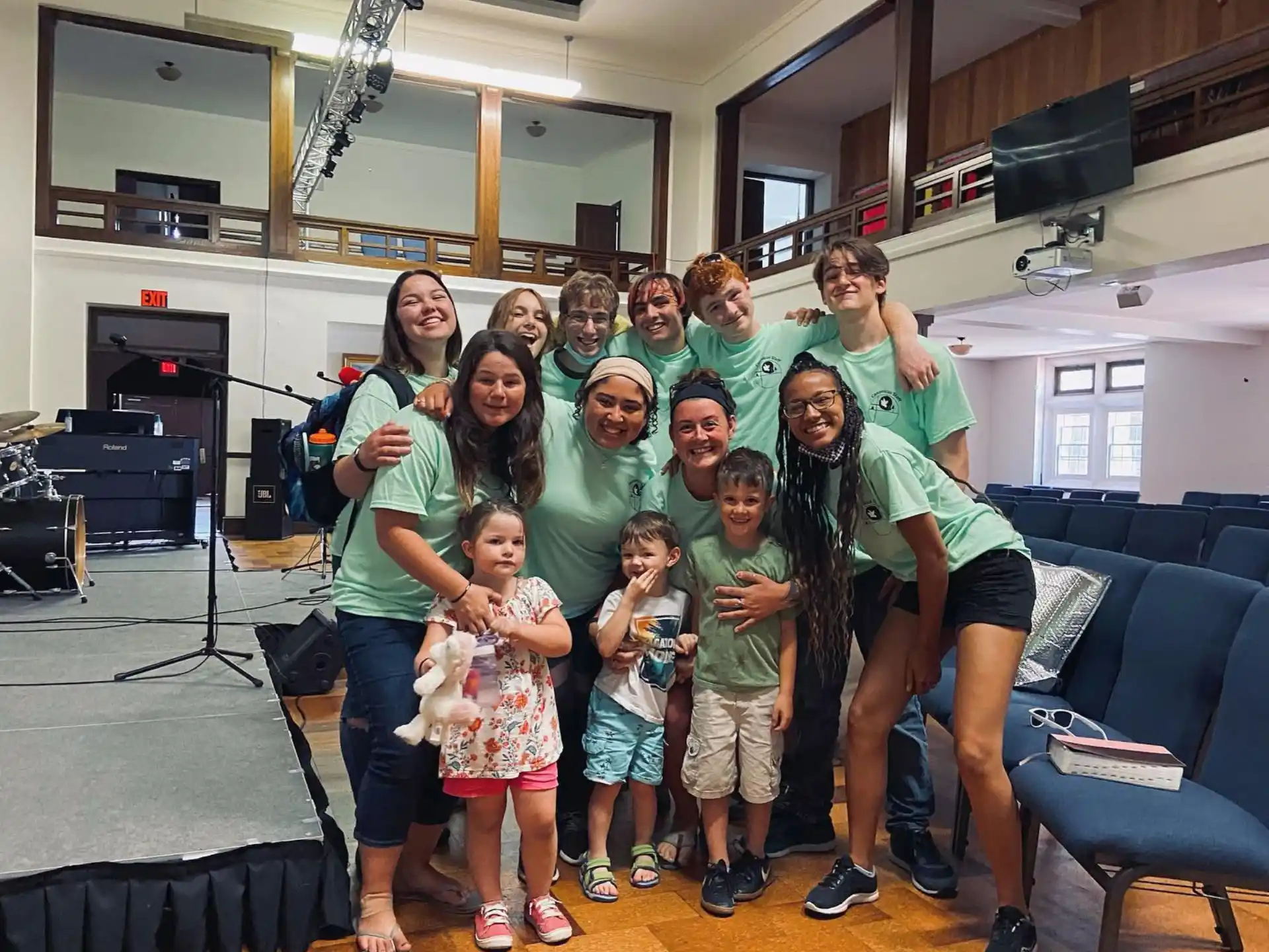 a group of people posing for a photo