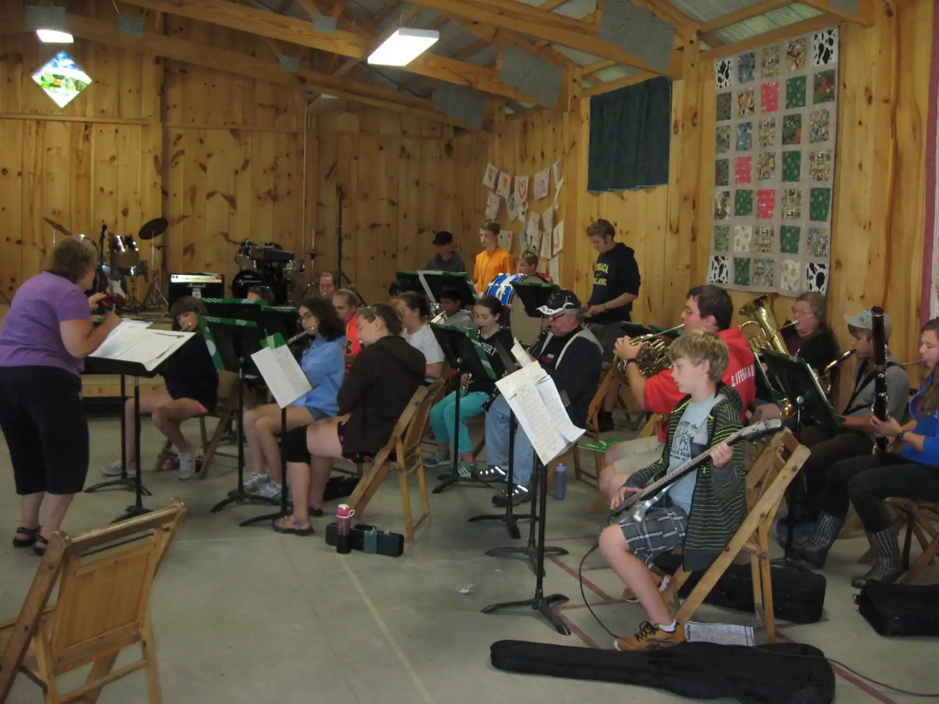 a group of people playing instruments