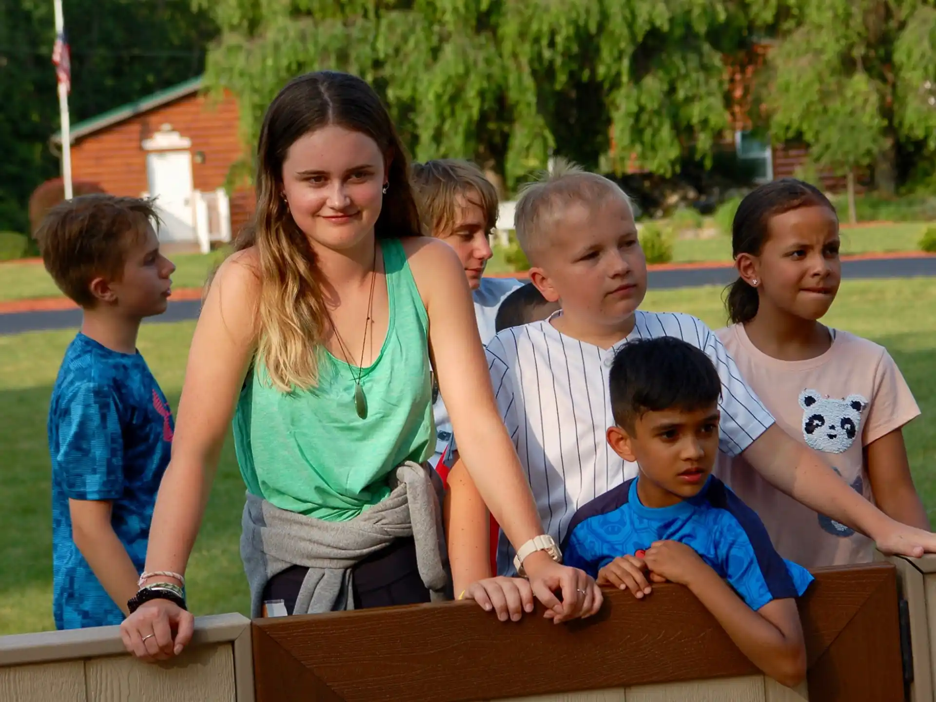 a group of children posing for a photo