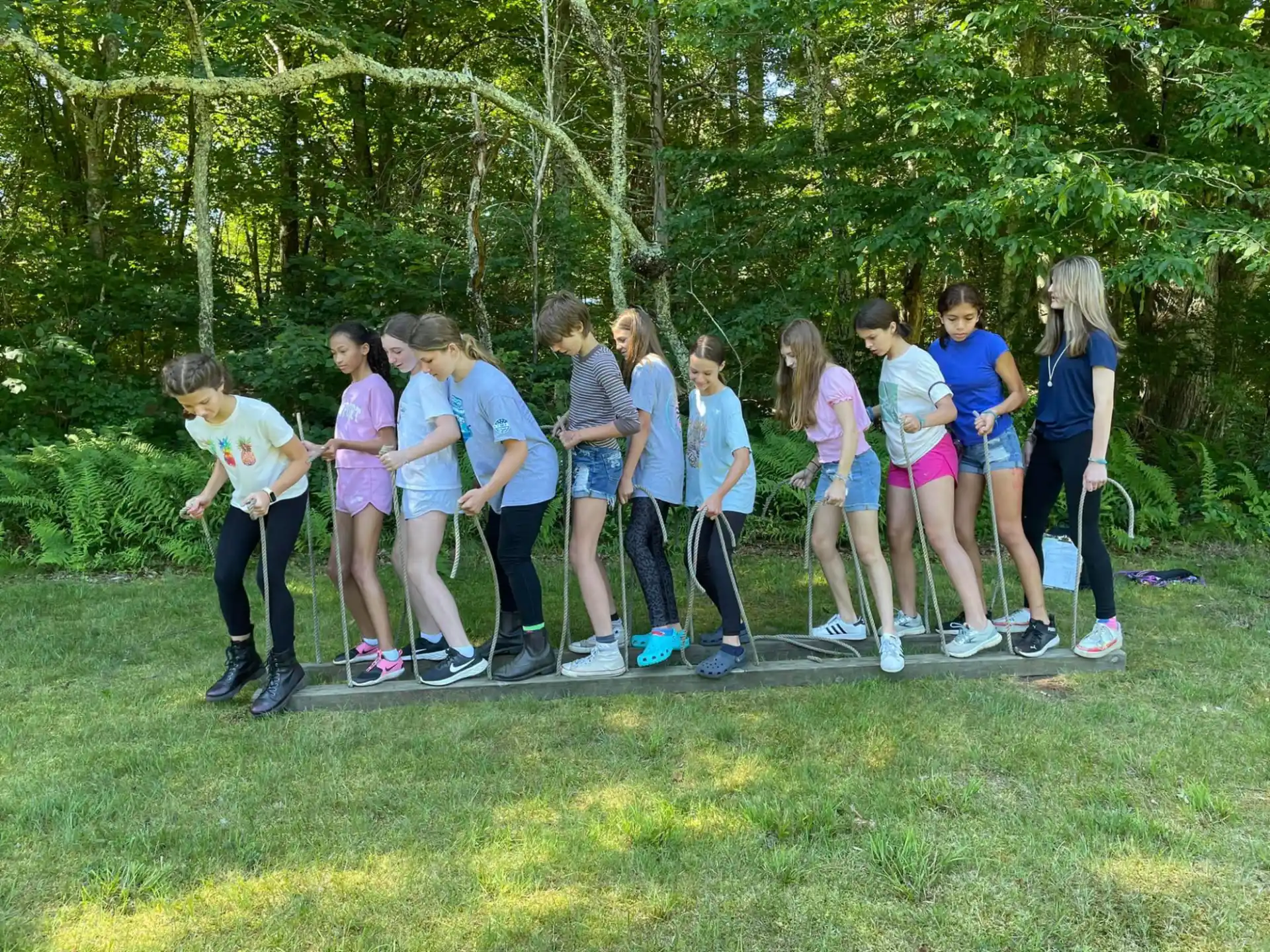 a group of people standing together outside