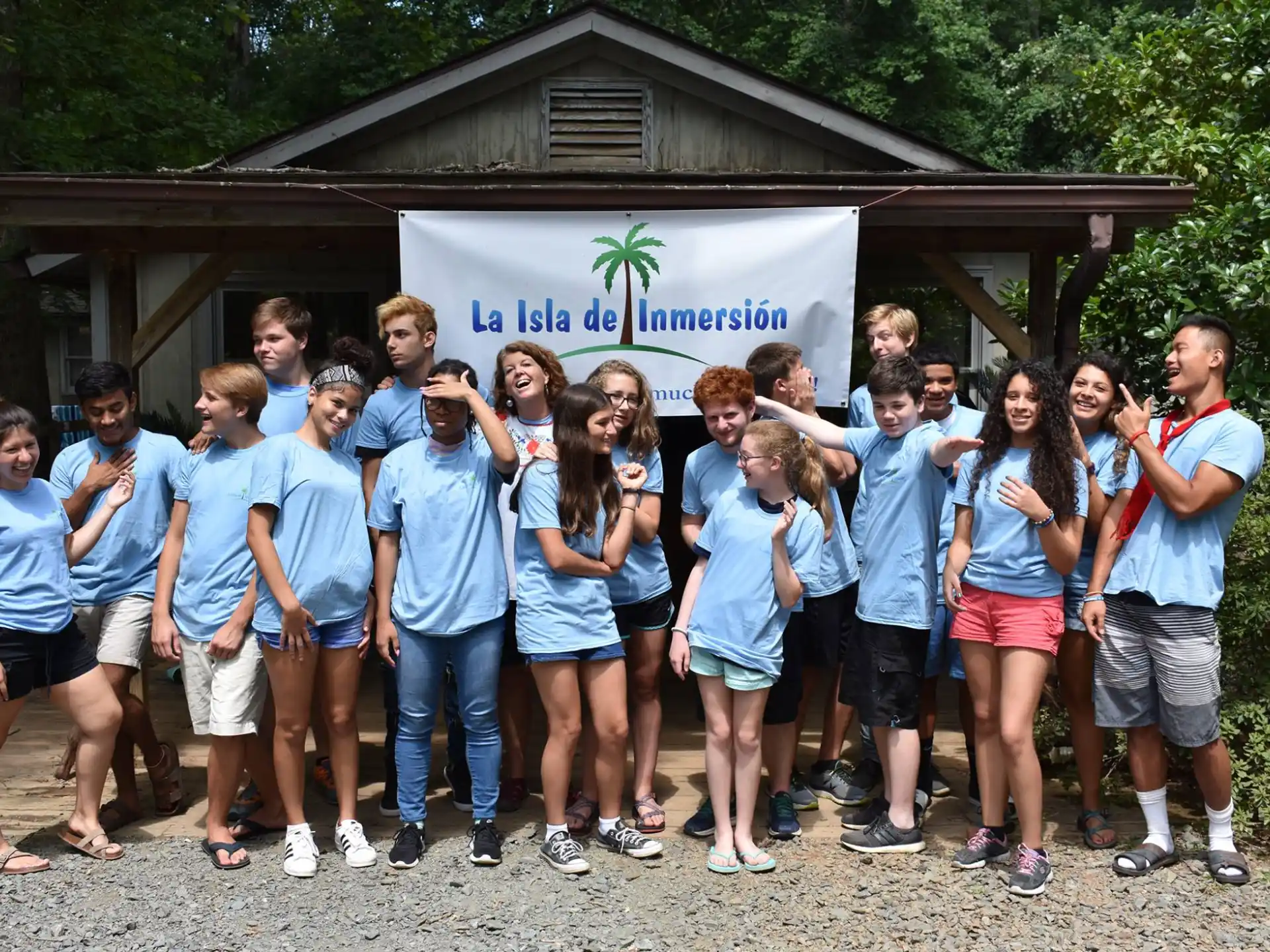 a group of people posing for a photo