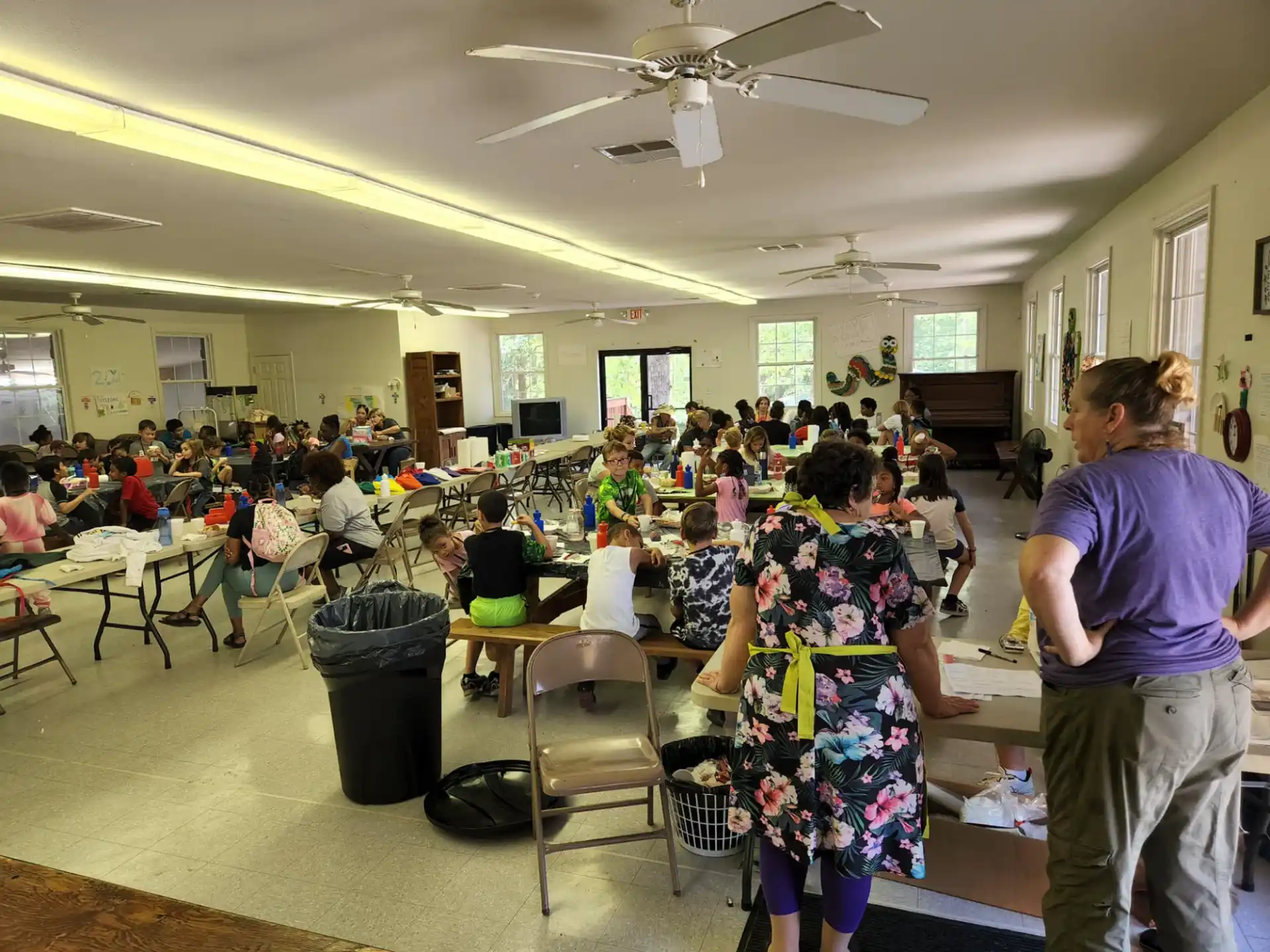 a group of people in a room