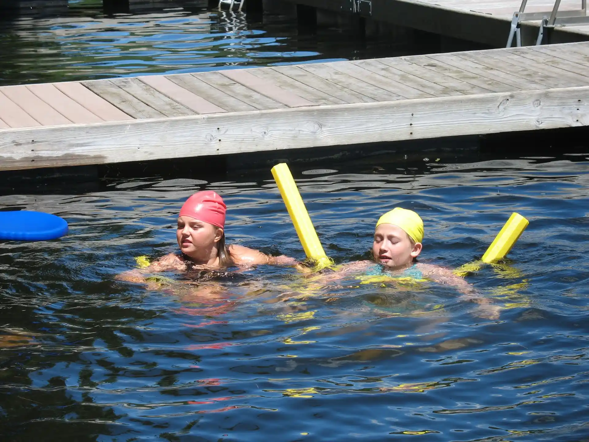 two children in a pool