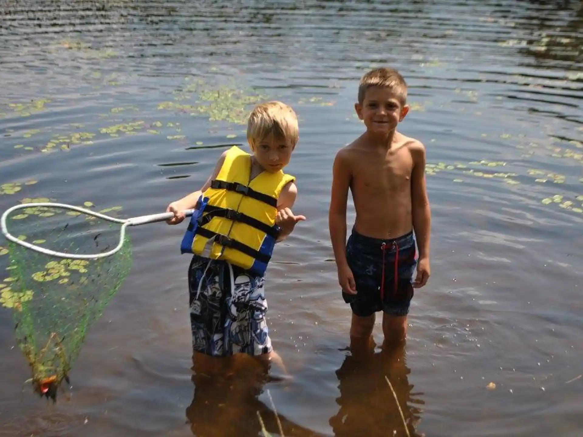 two boys in the water