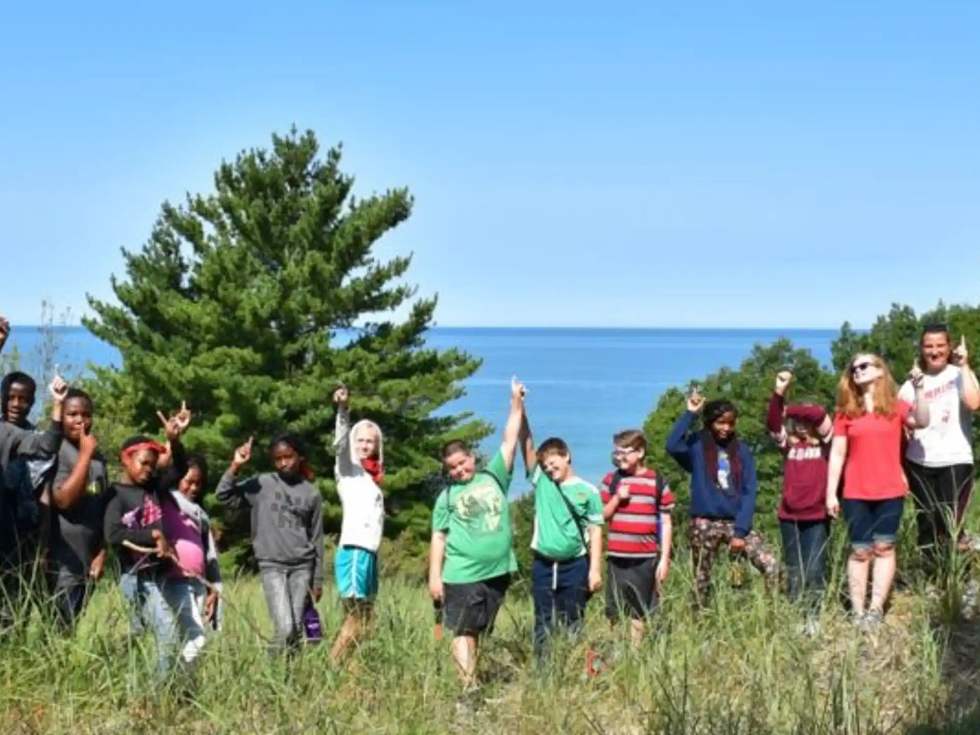 a group of people posing for a photo