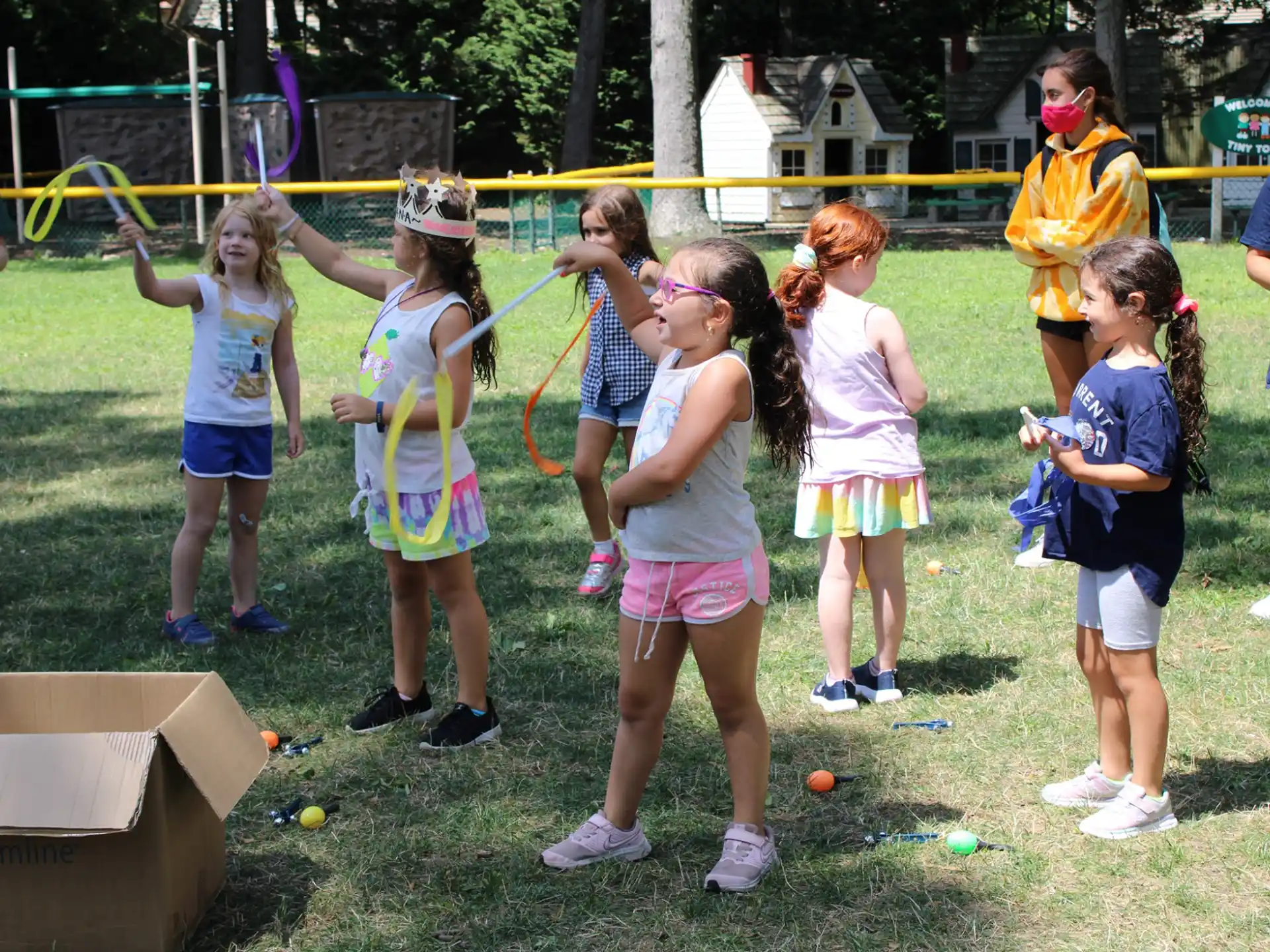 a group of children playing with balls