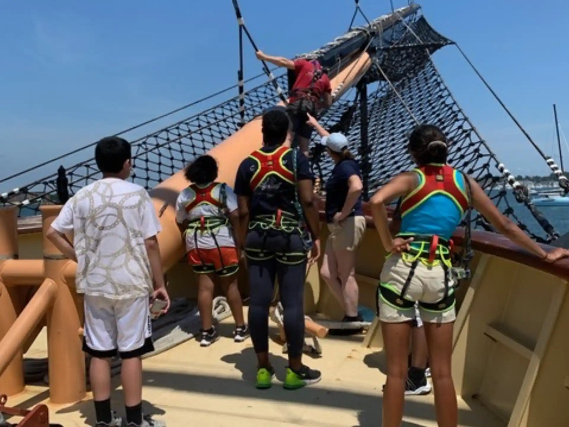 a group of people on a boat