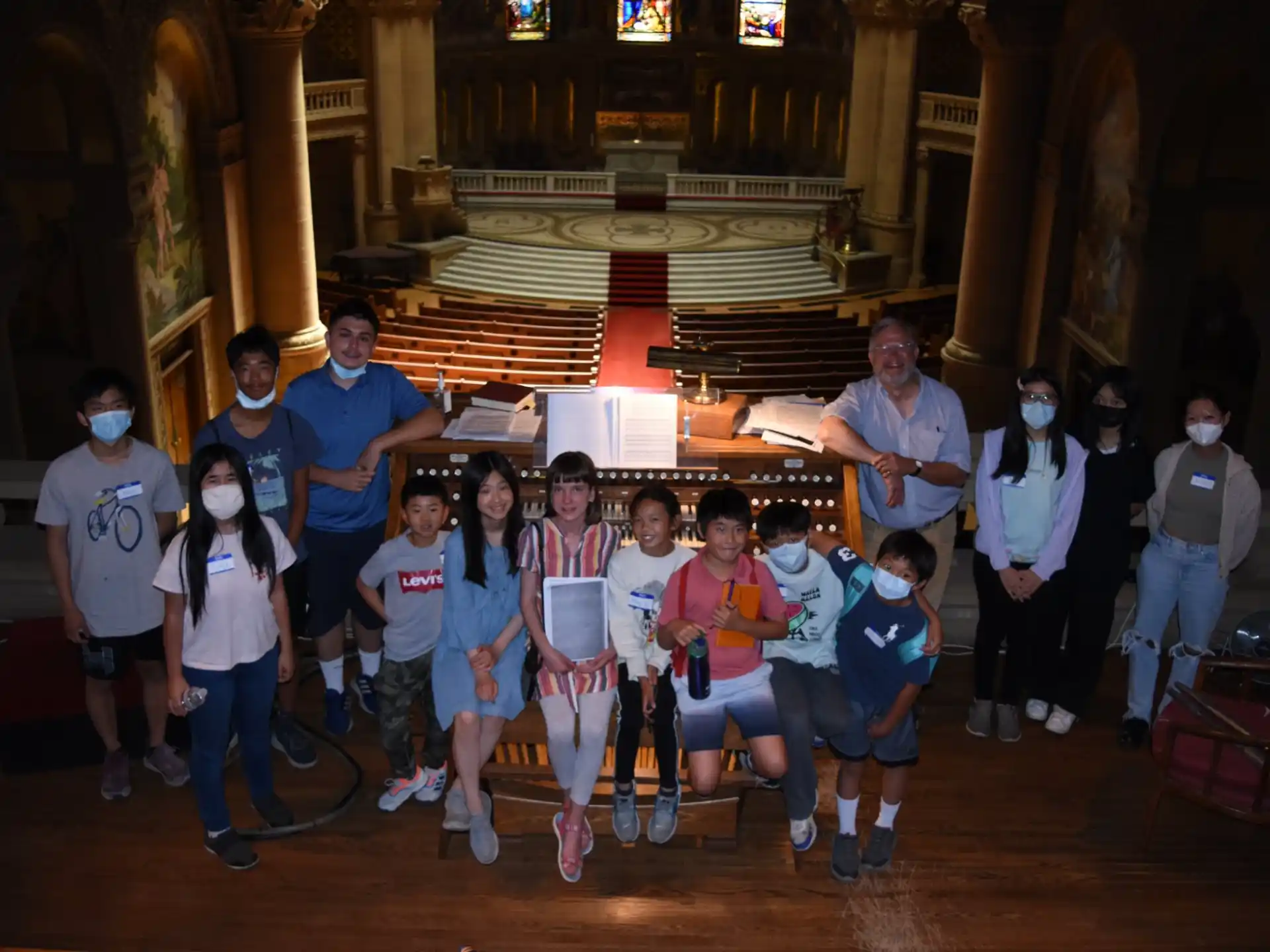 a group of people posing for a photo