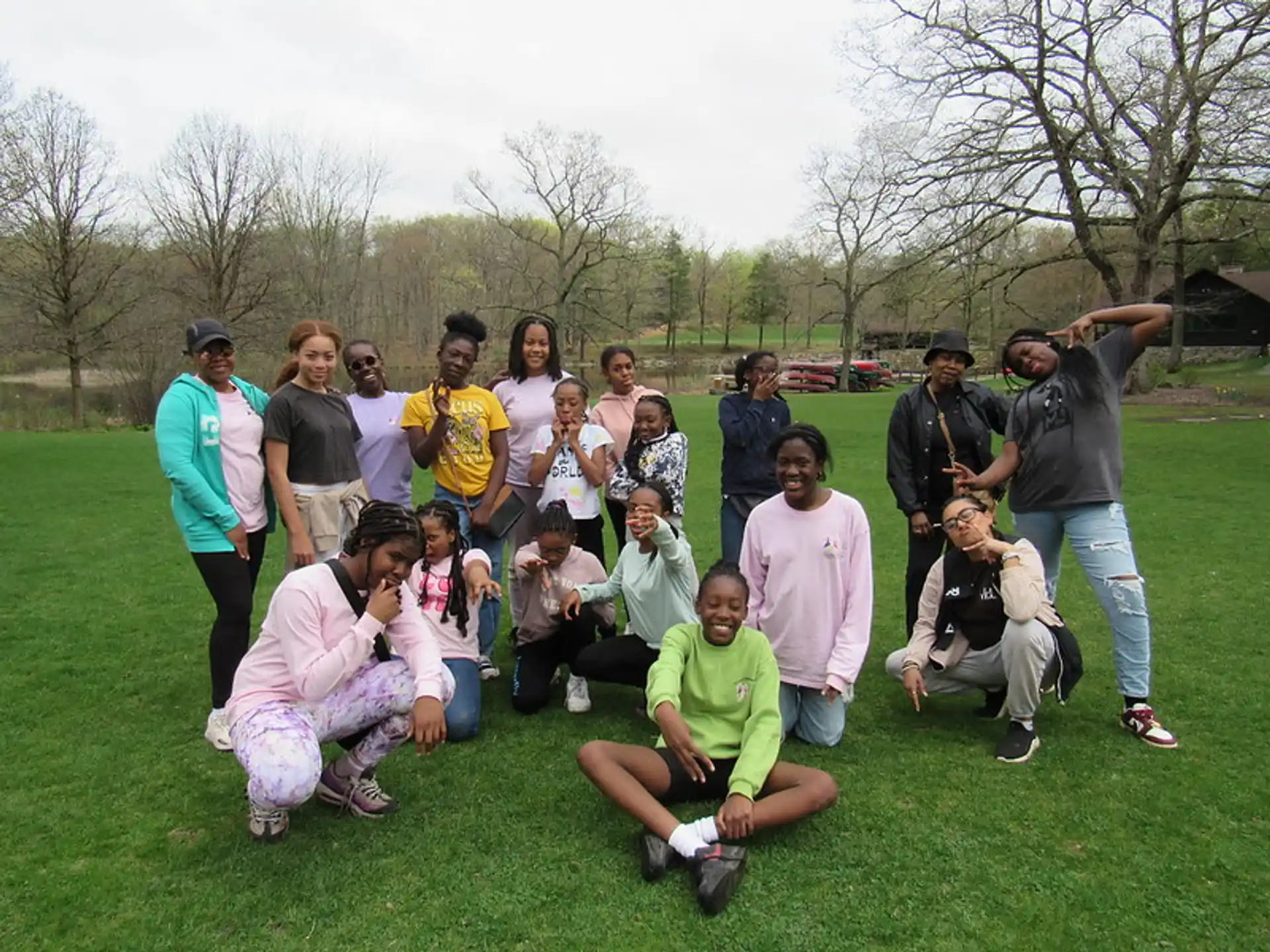 a group of people posing for a photo