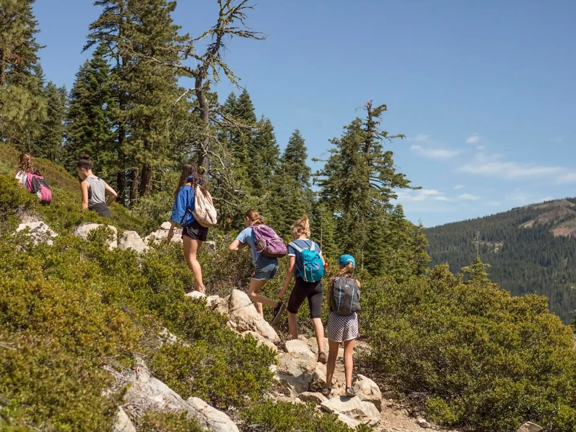 a group of people hiking