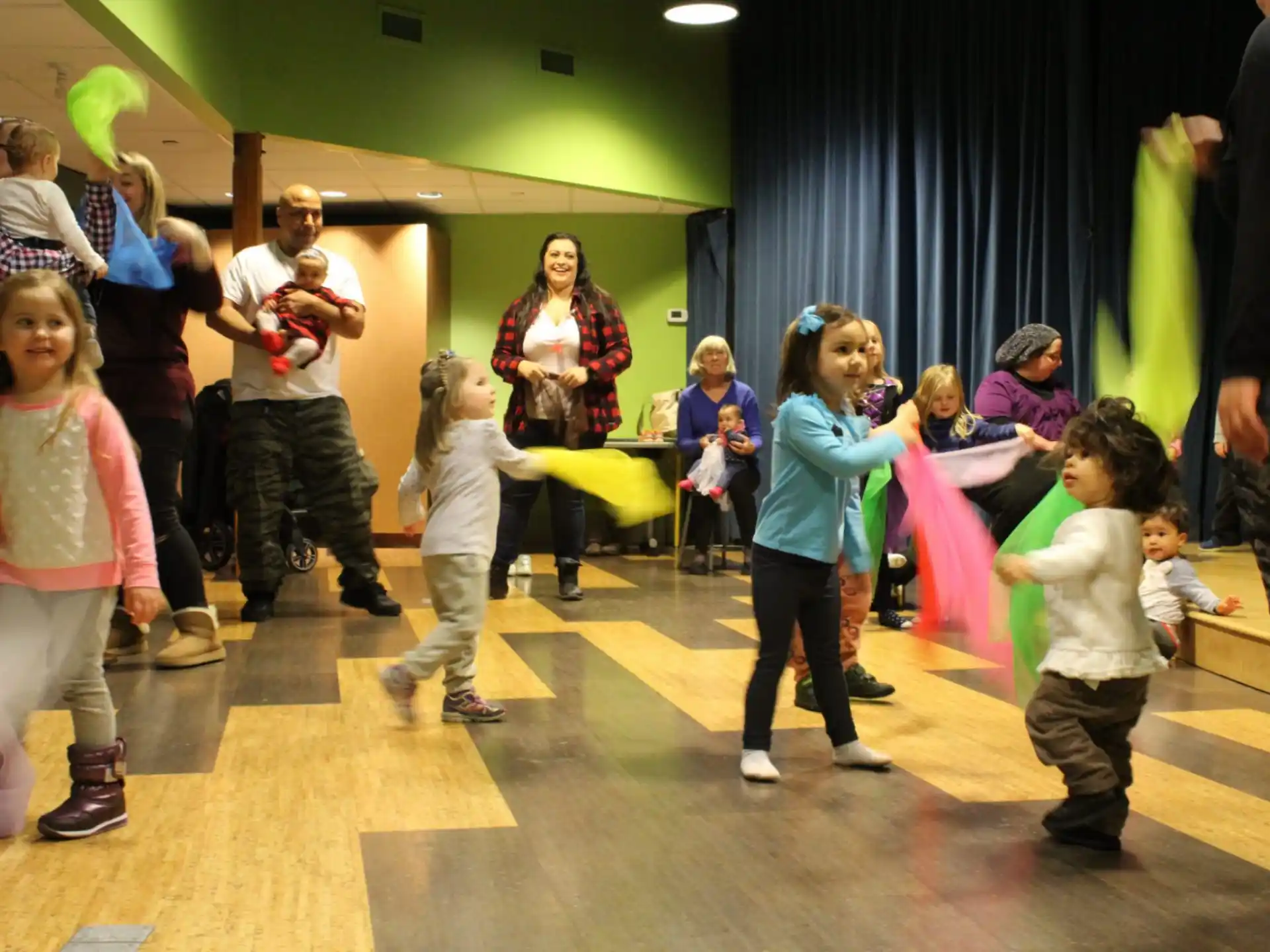 a group of children dancing