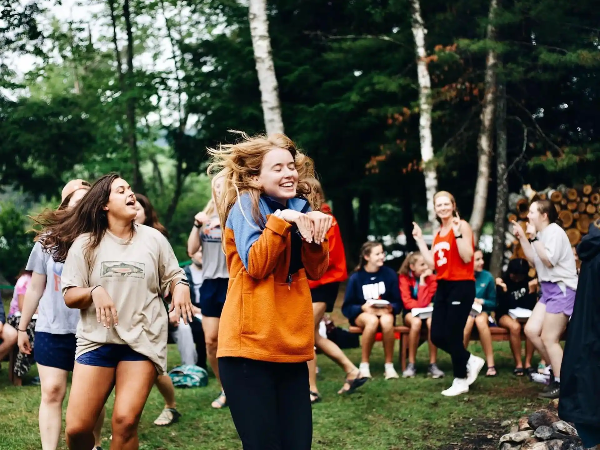 a group of people dancing