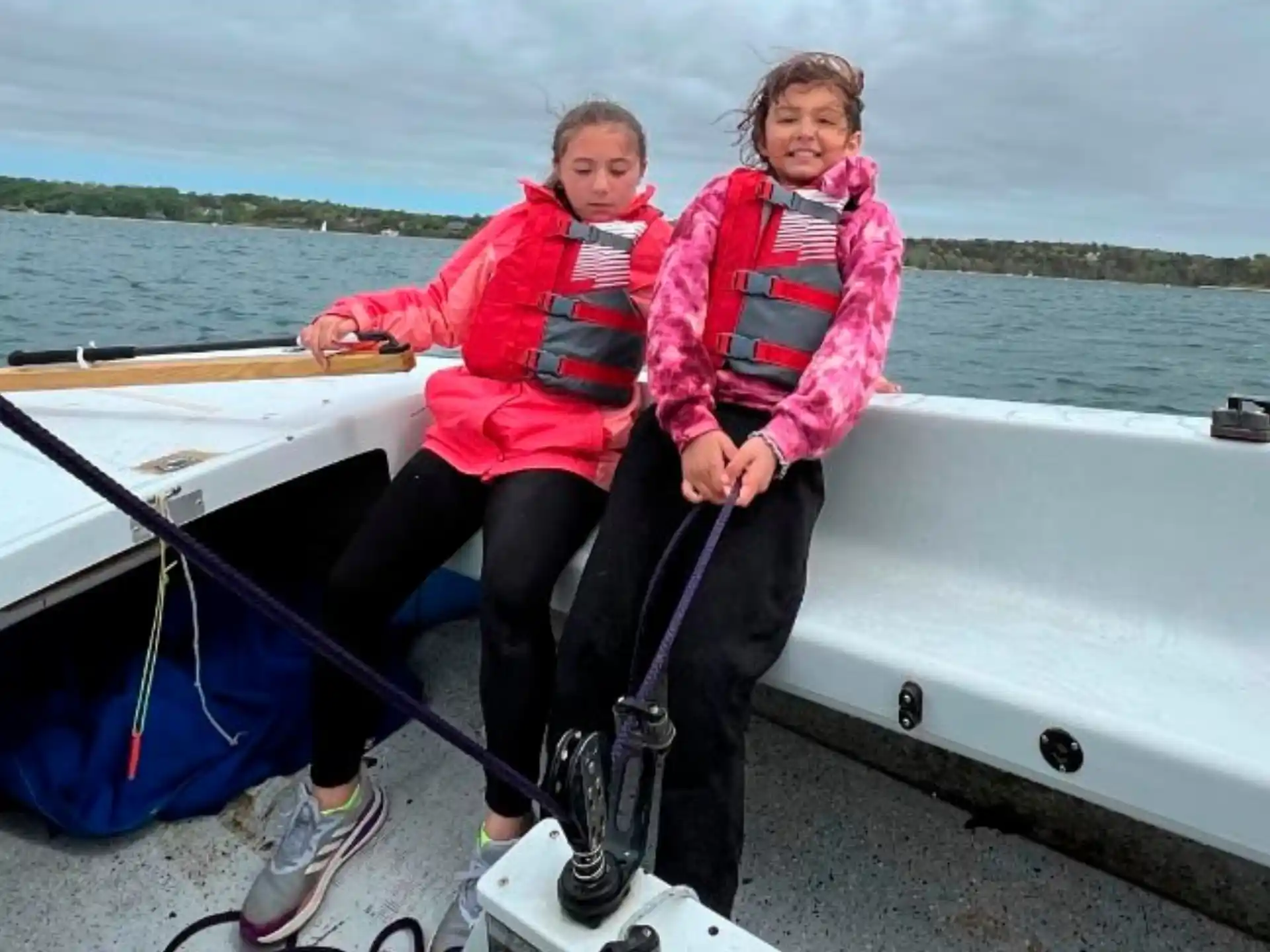 two girls on a boat