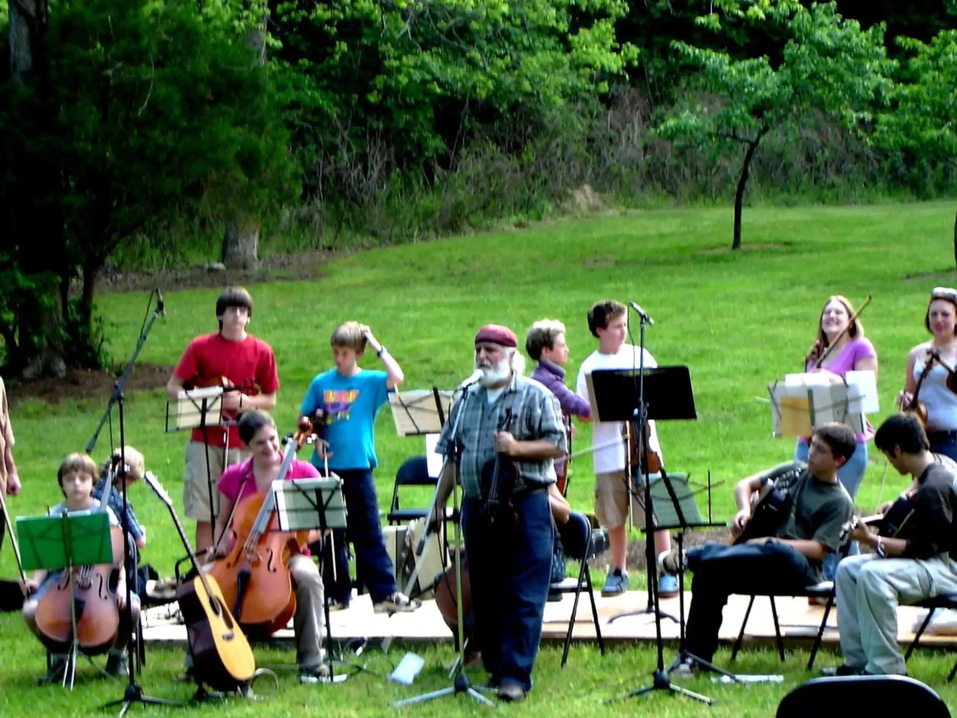 a group of people playing instruments