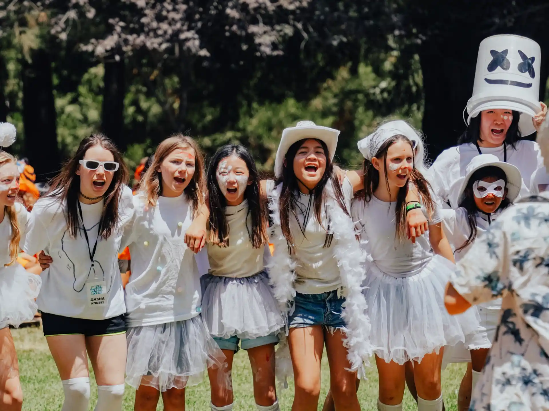 a group of people wearing clothing
