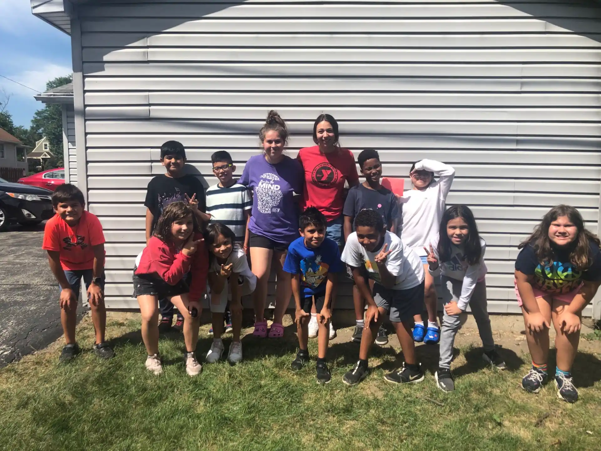 a group of people posing for a photo