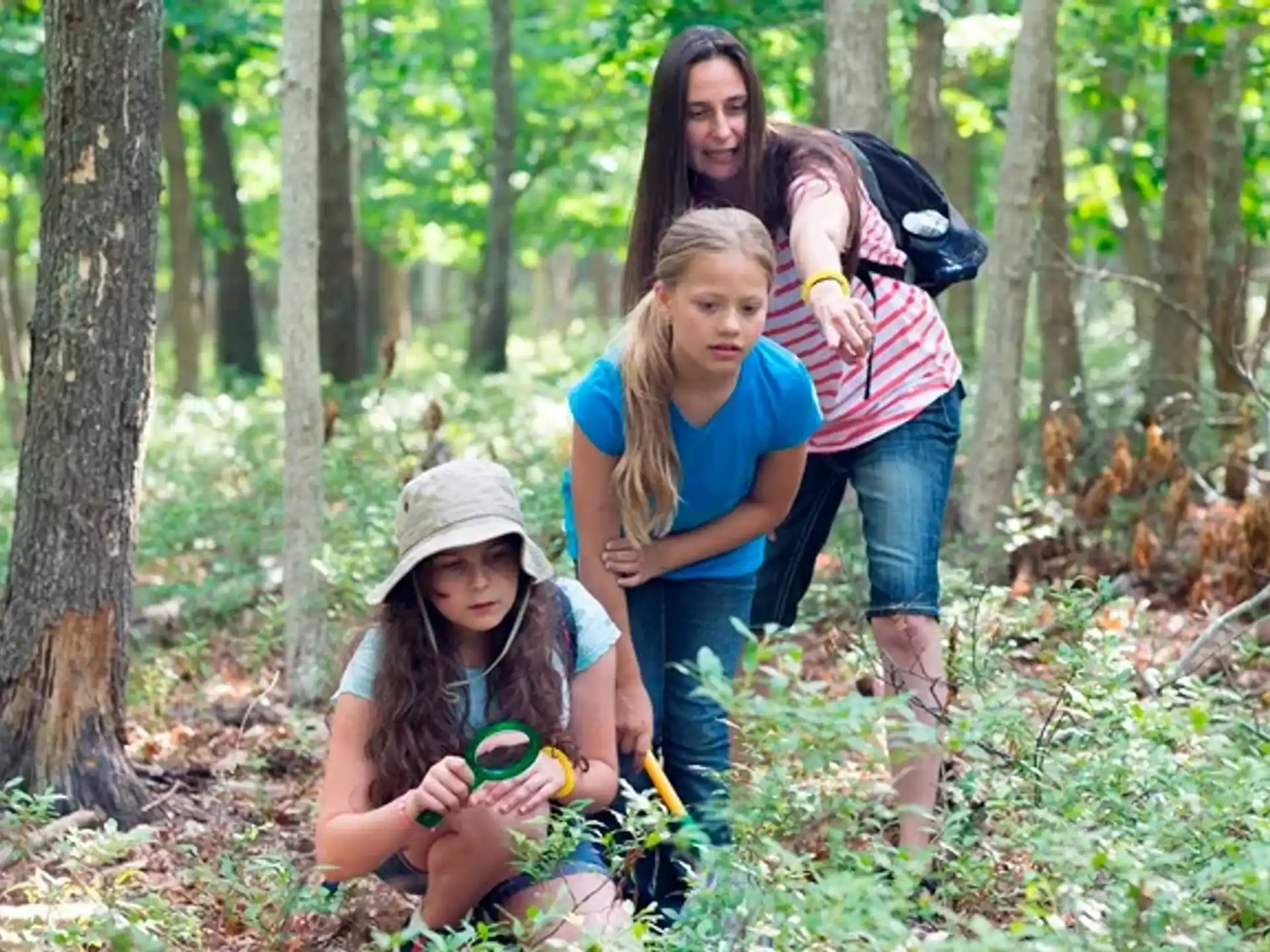 a group of girls in the woods