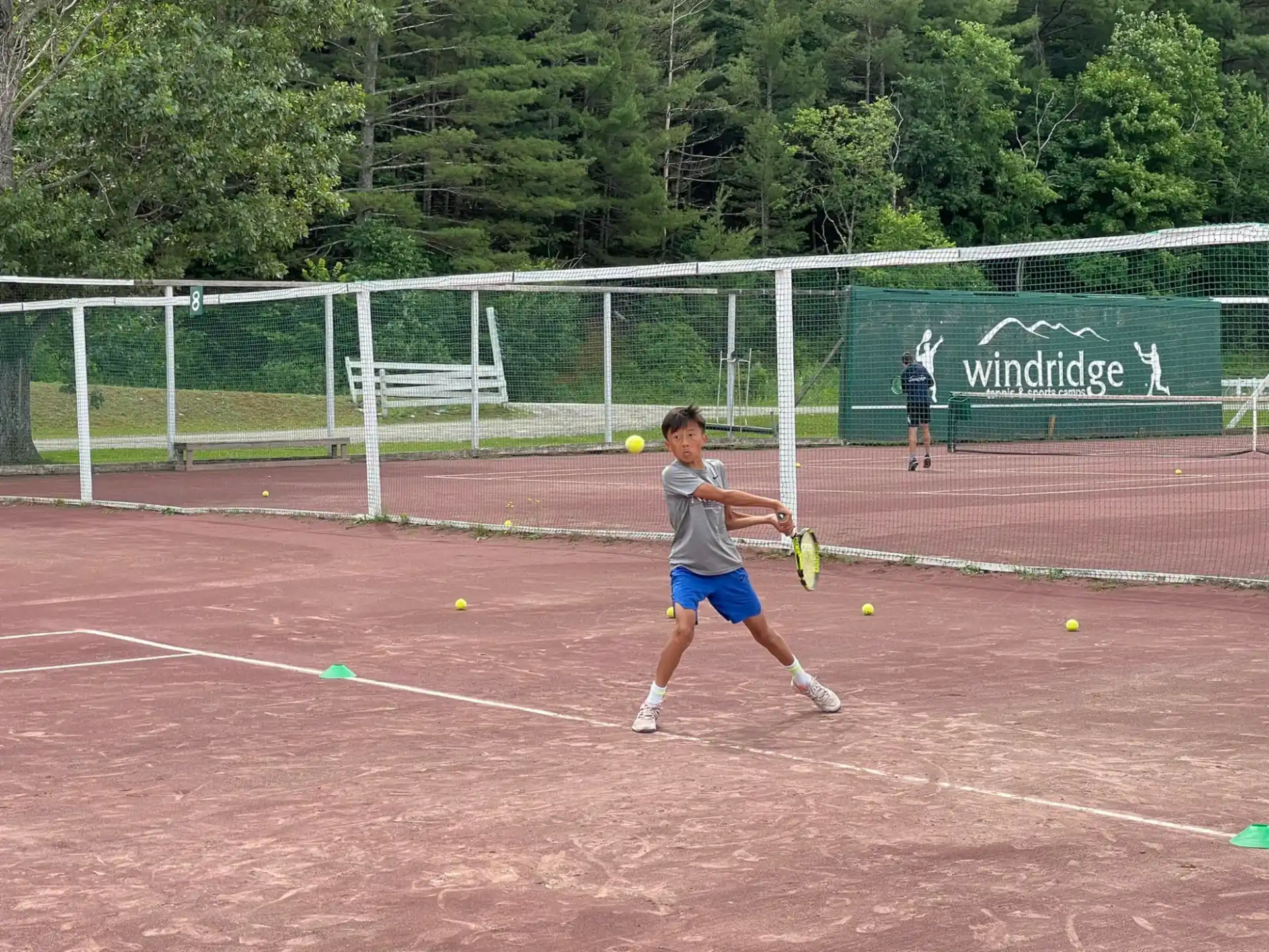 a person playing tennis