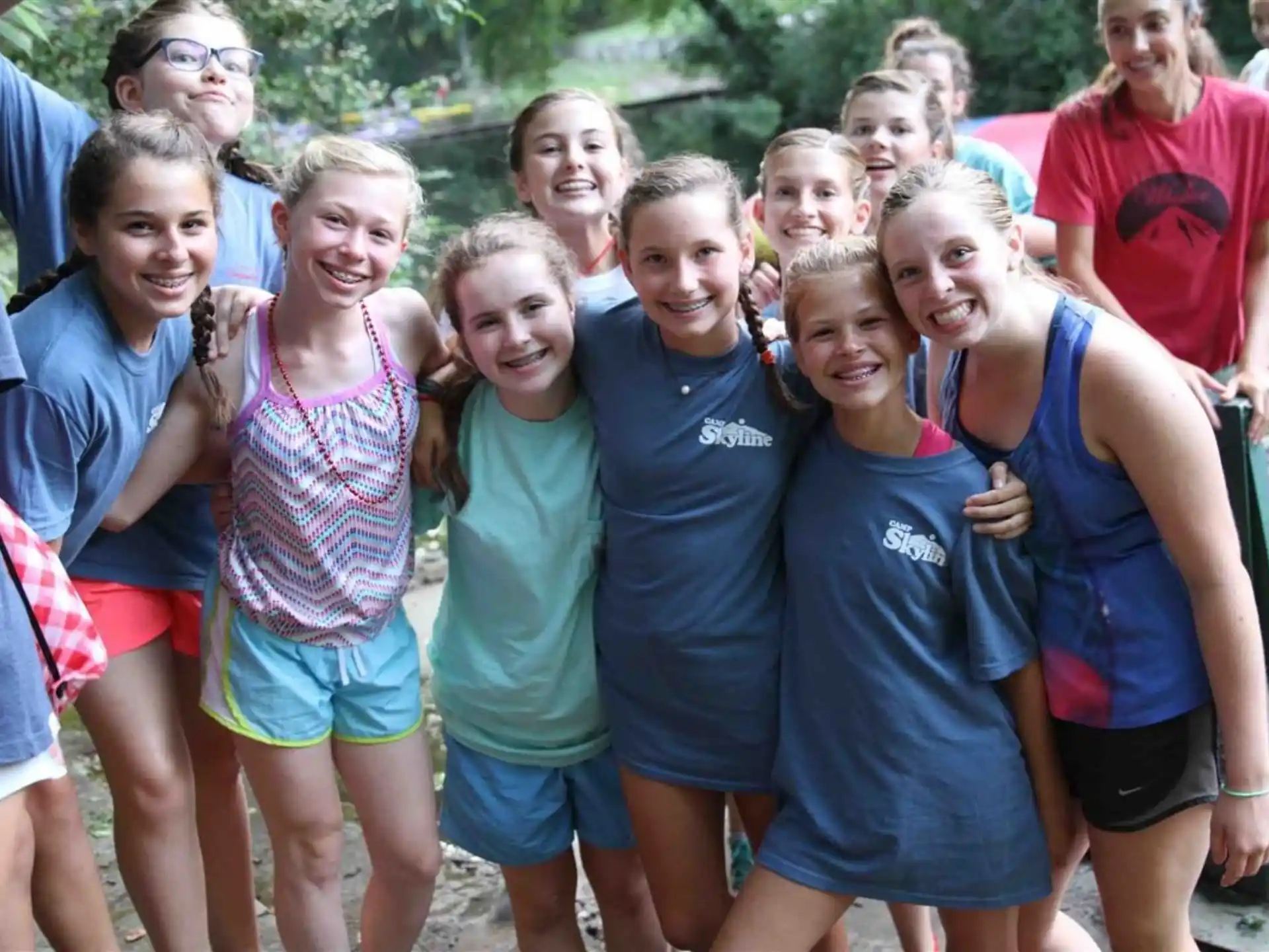 a group of girls posing for a photo