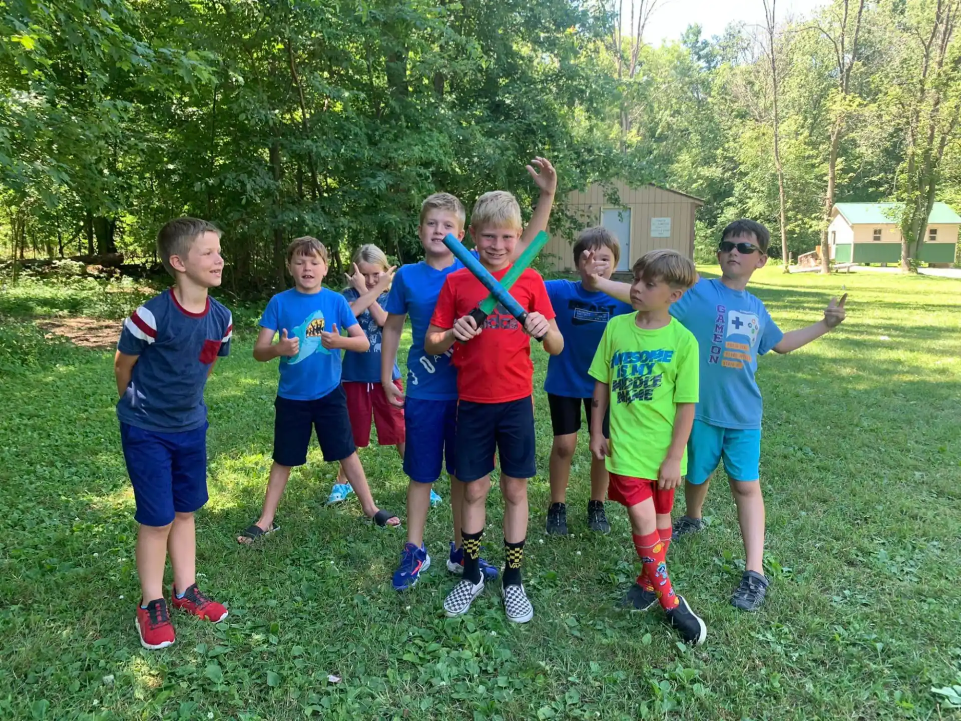 a group of boys posing for a picture