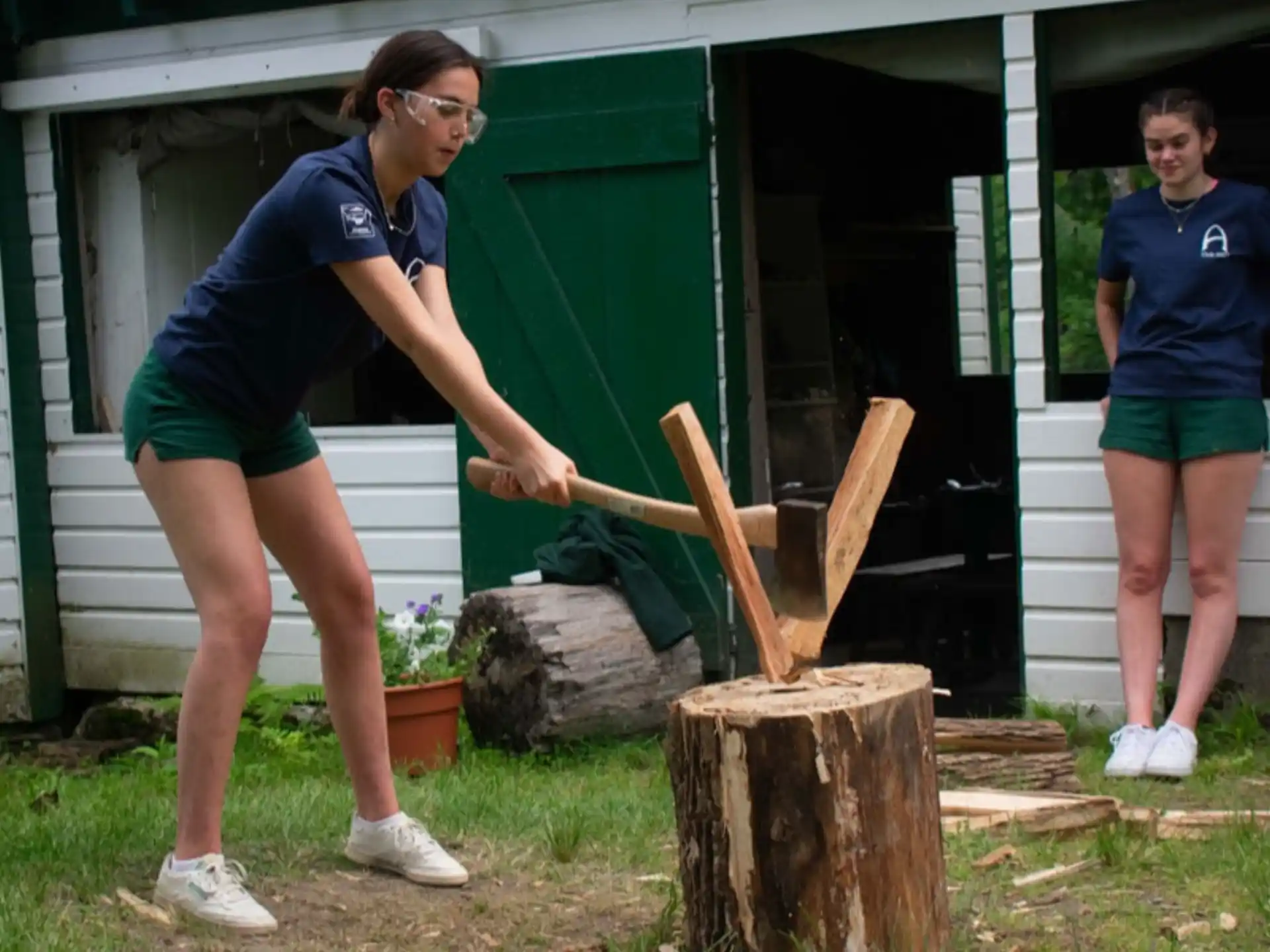 a person holding a stick