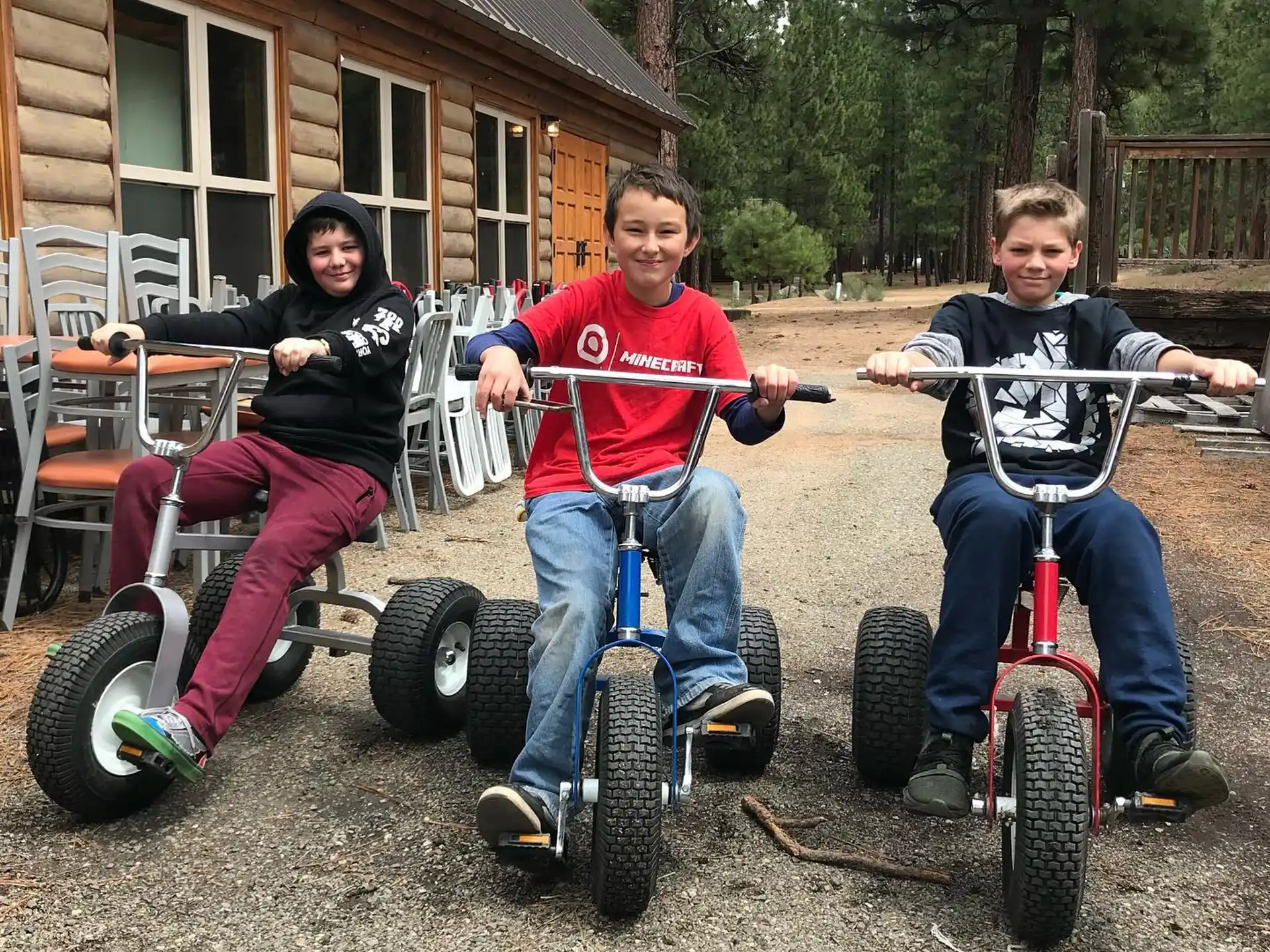 a group of people on segways in front of a house