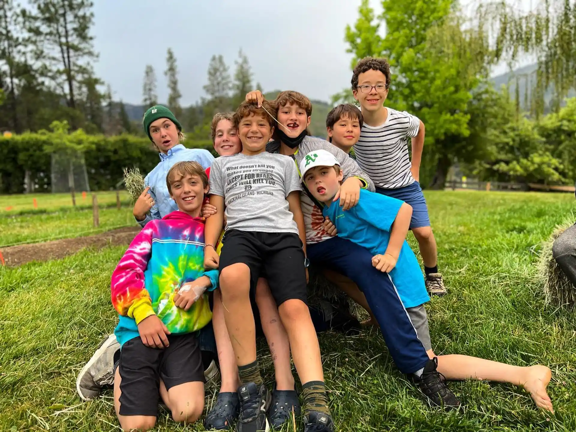 a group of people posing for a photo