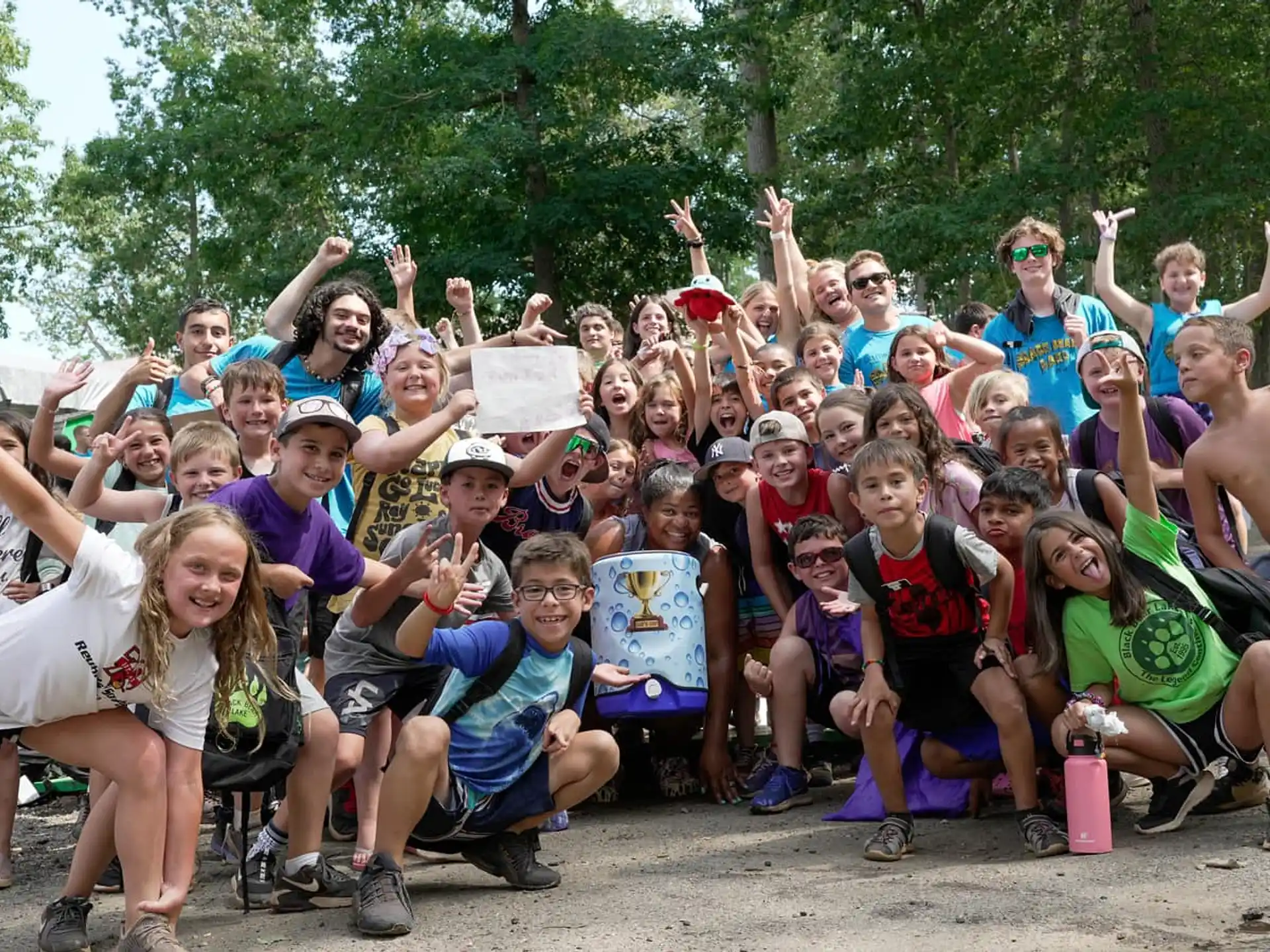 a group of people posing for a photo