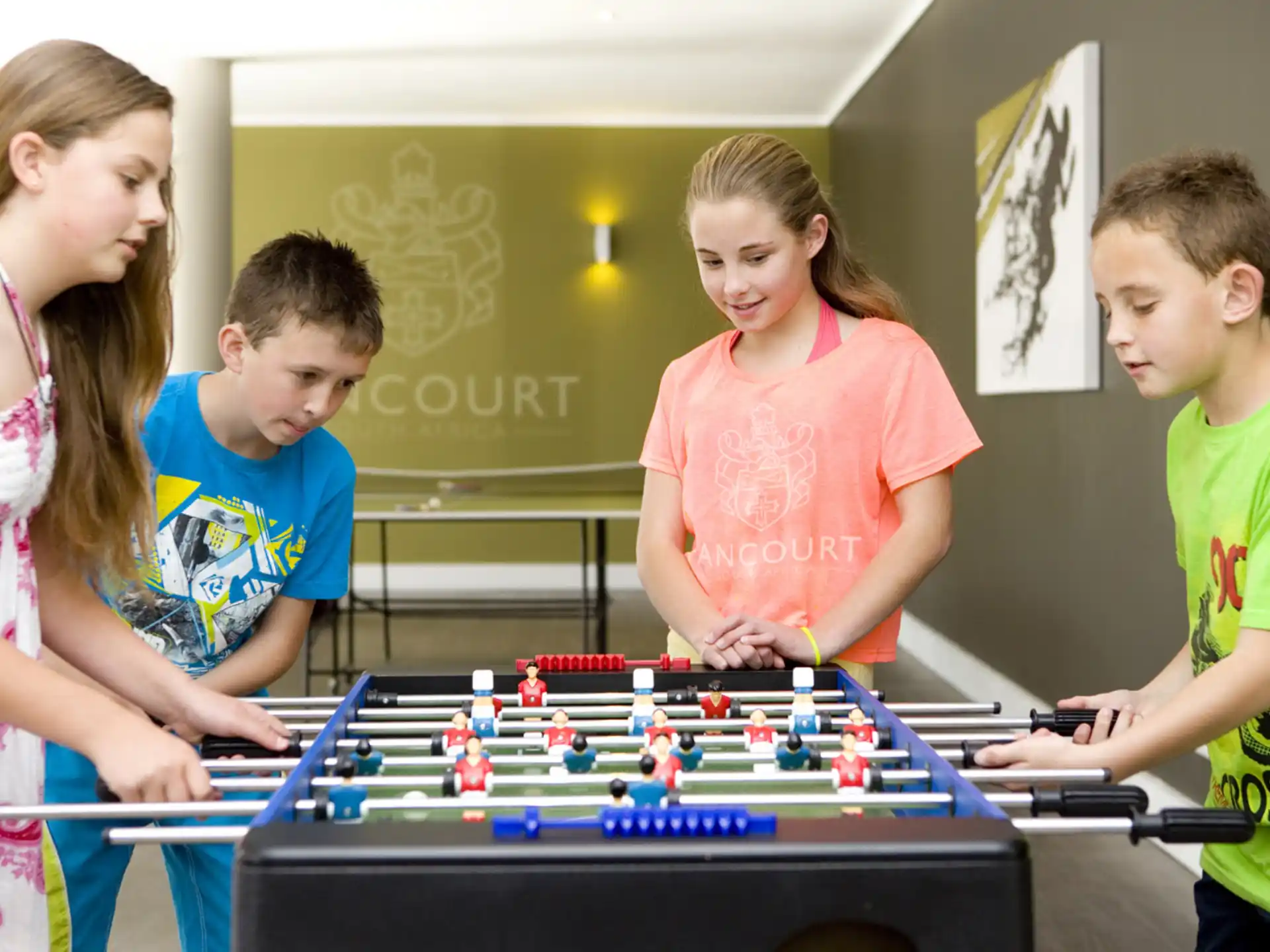 a group of kids playing a game