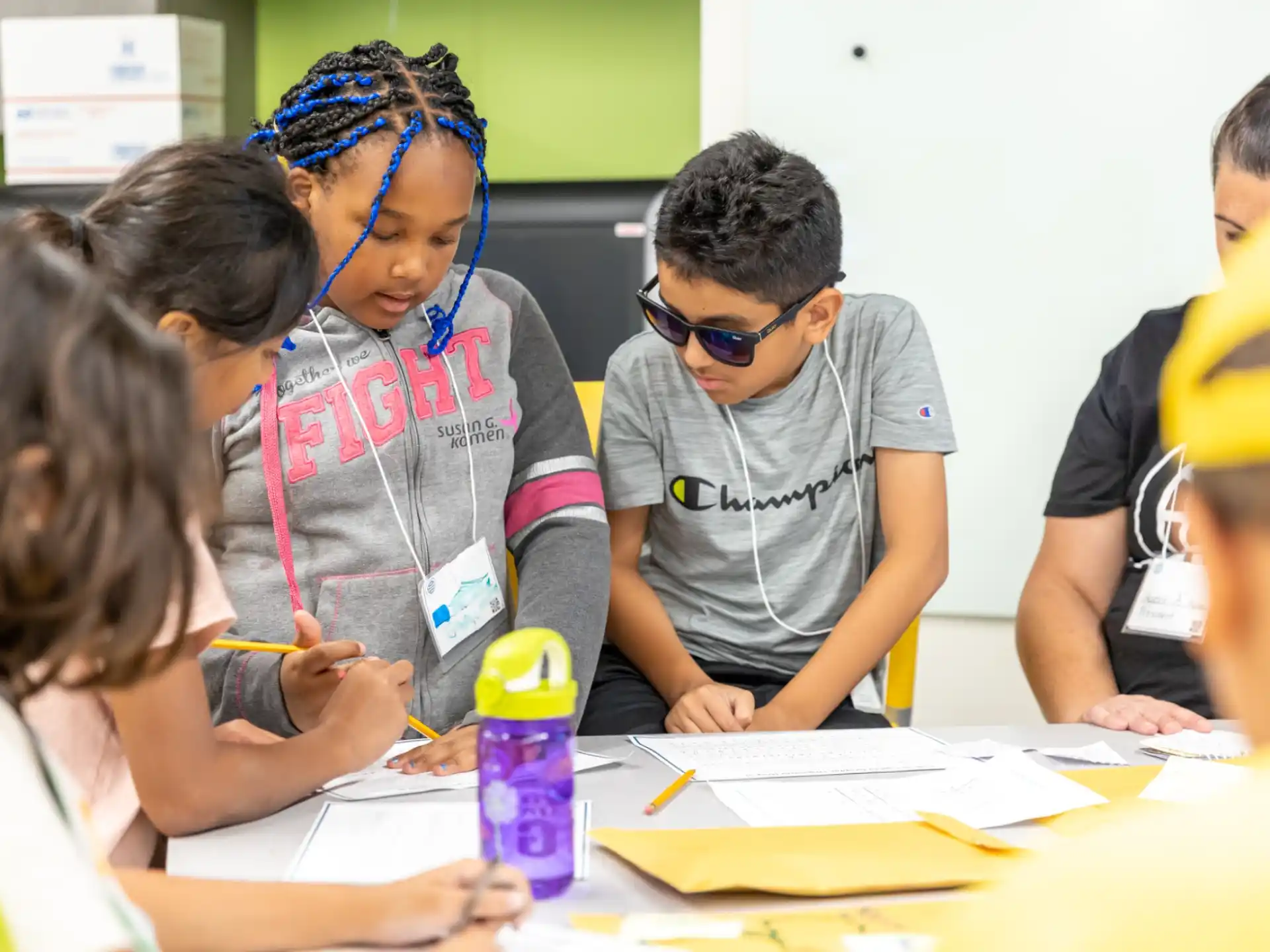 a group of students in a classroom