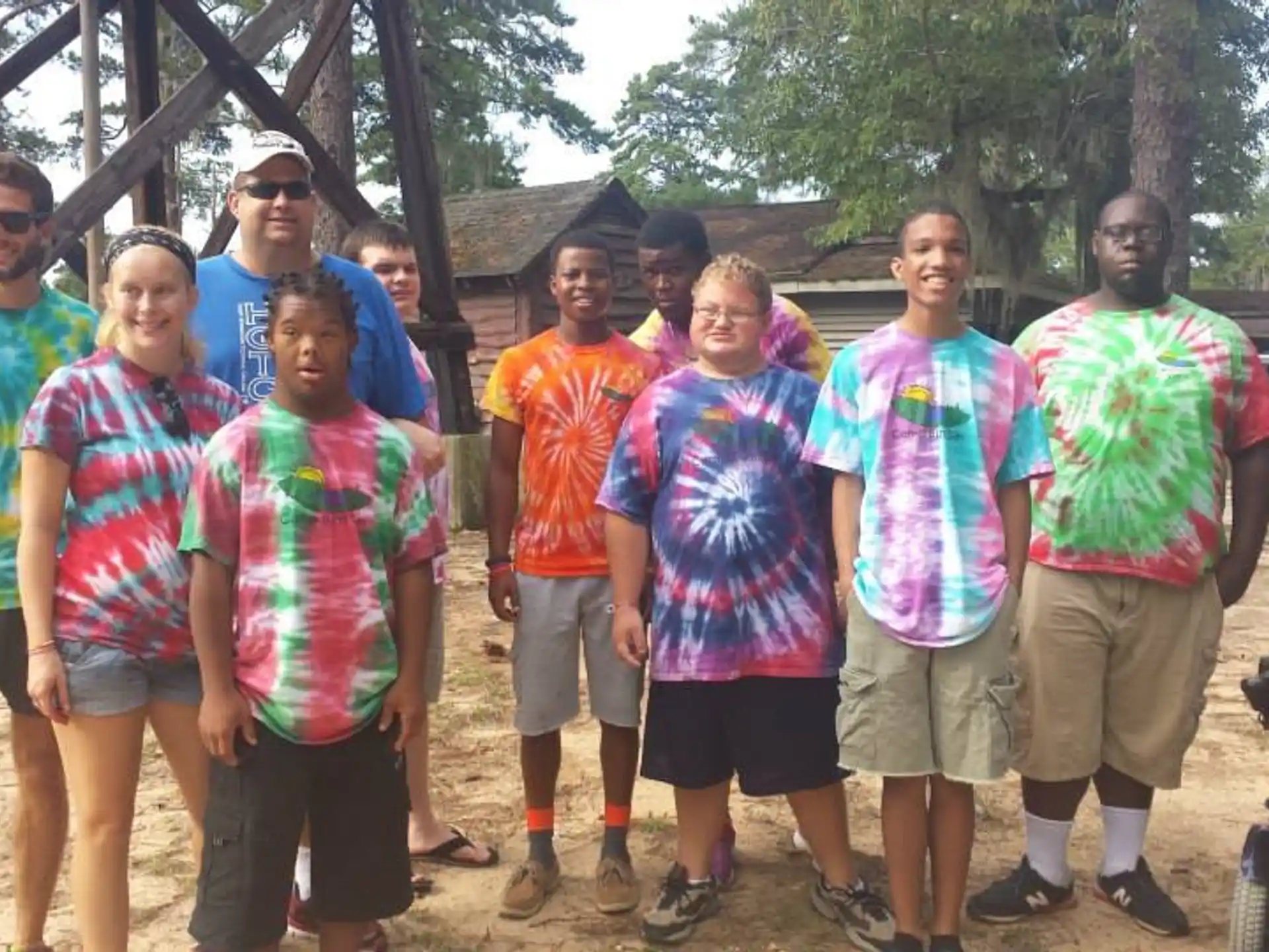 a group of people posing for a photo
