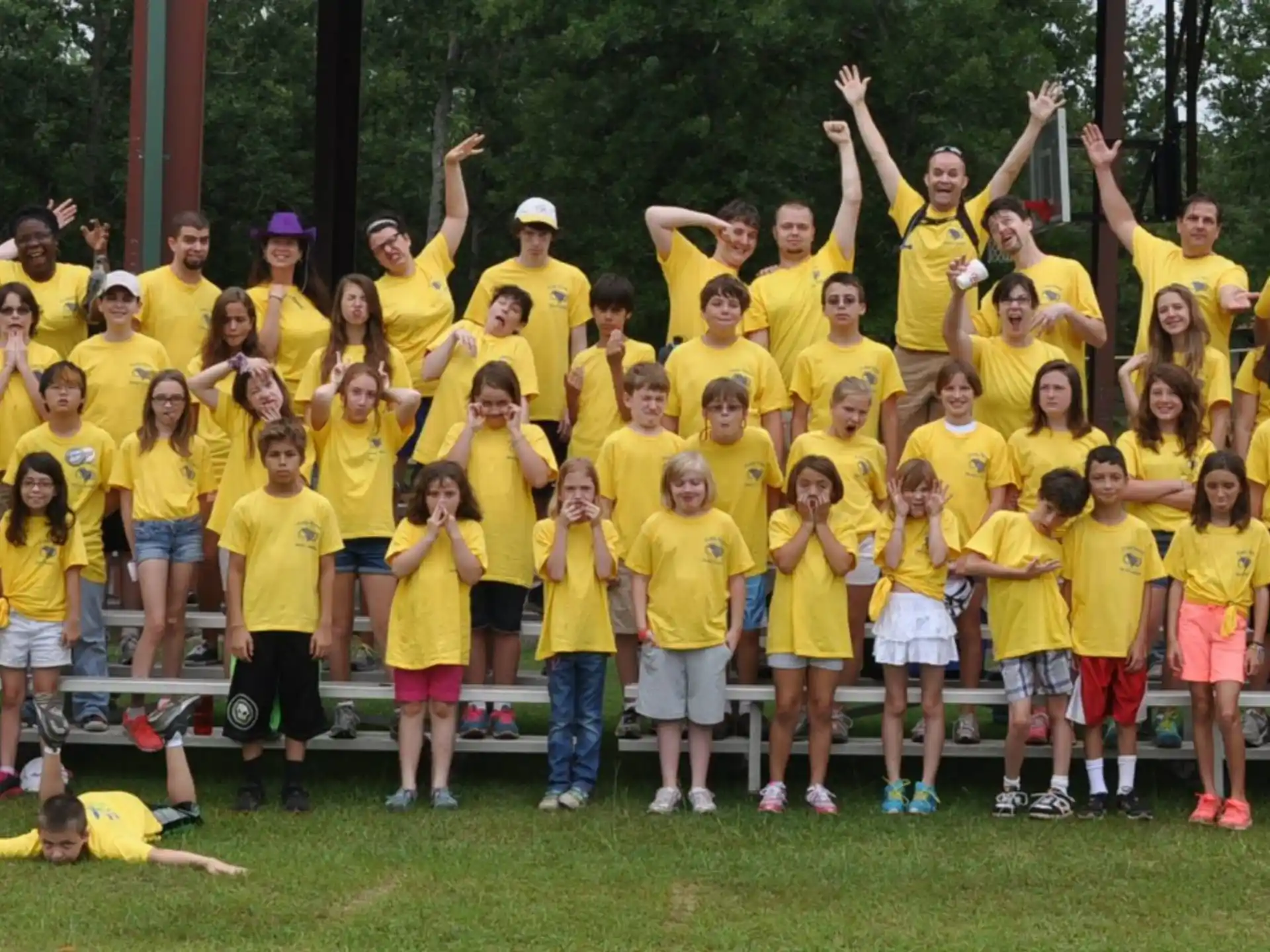 a group of people posing for a photo