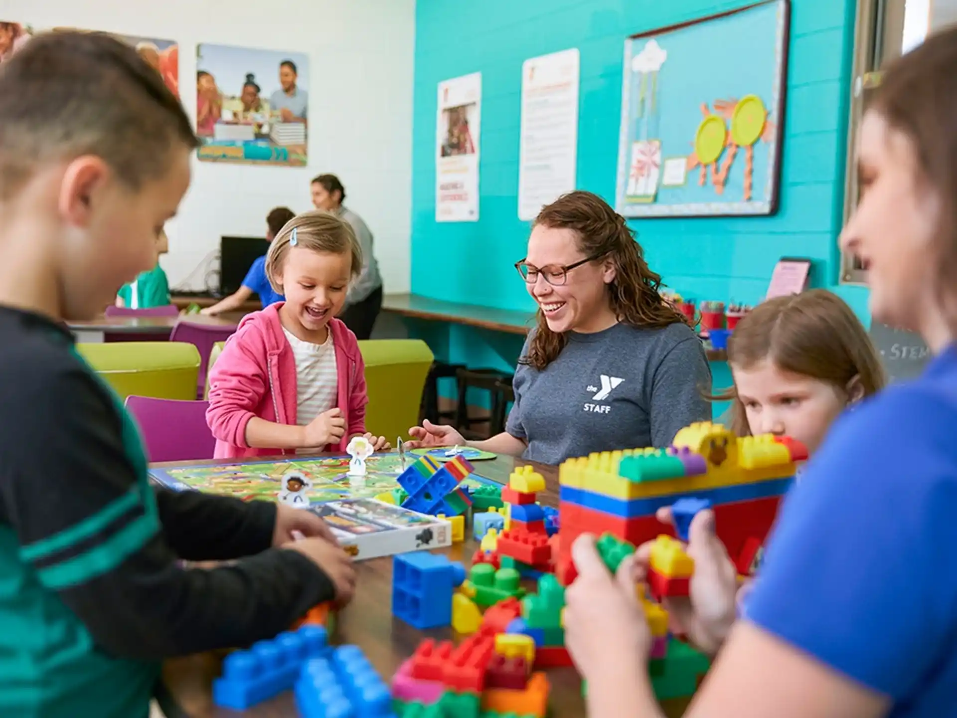 a group of children playing with toys
