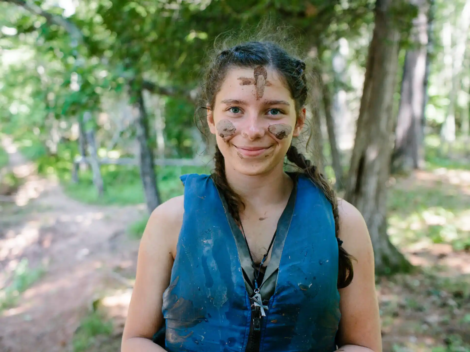a woman with a painted face