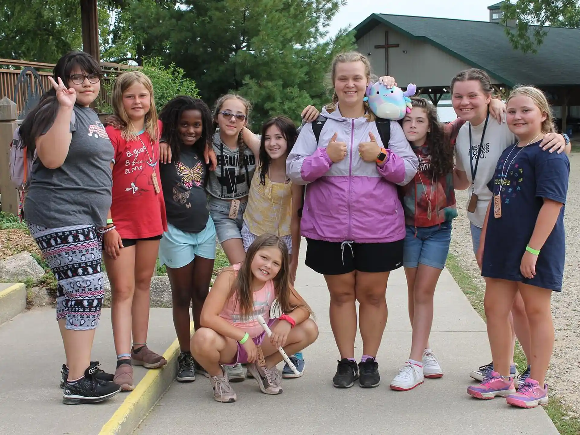 a group of people posing for a photo