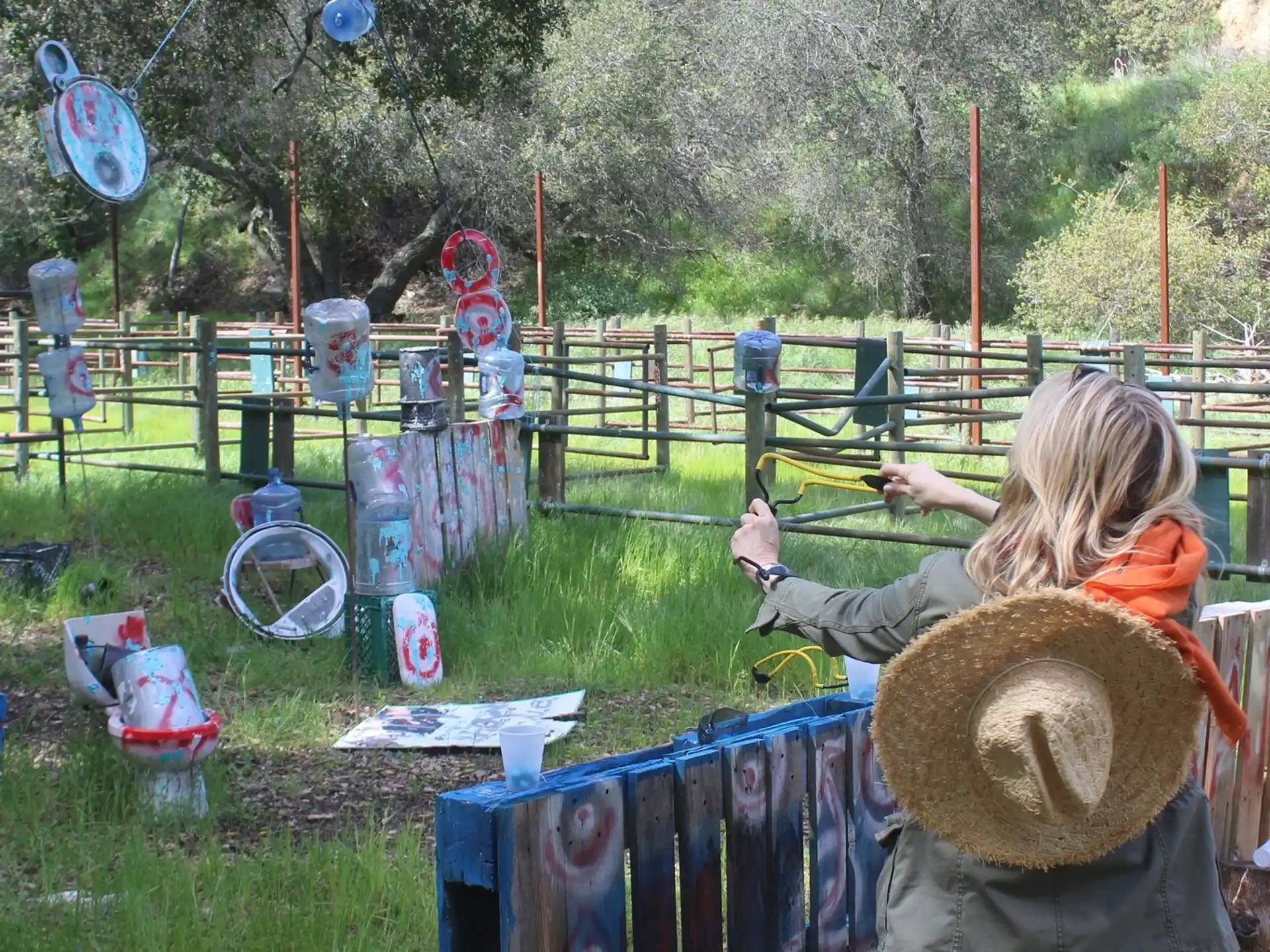 a couple of girls playing in a playground
