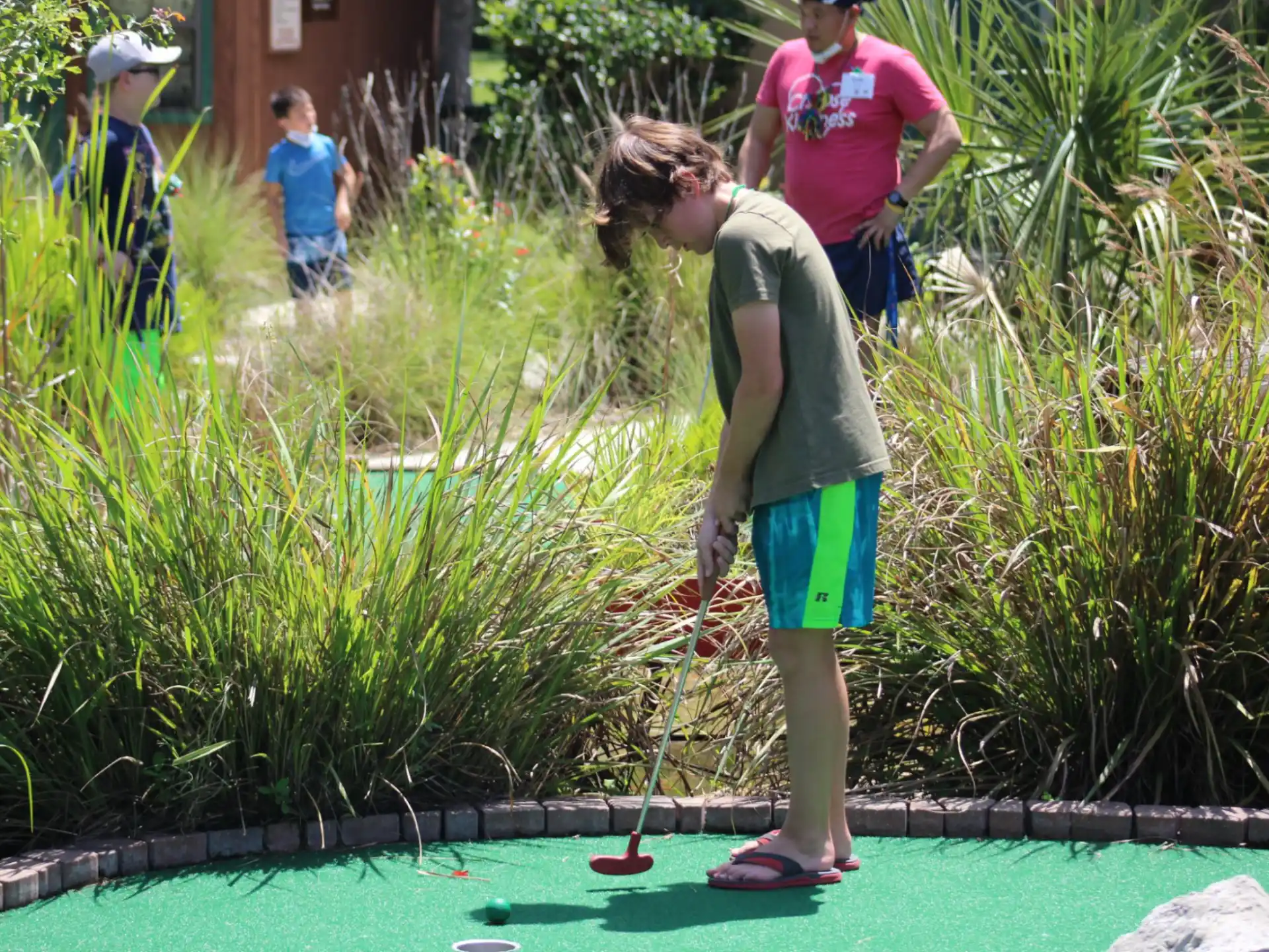 a person playing golf