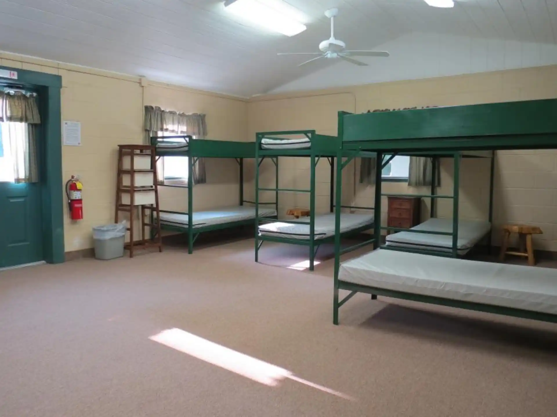a room with bunk beds