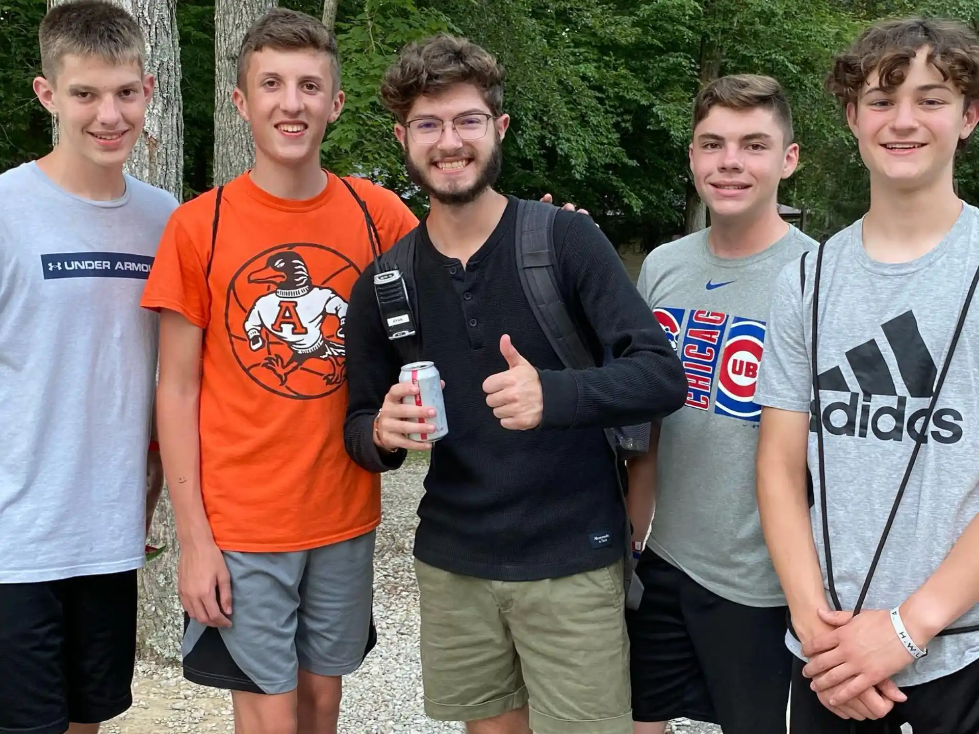a group of boys posing for a picture