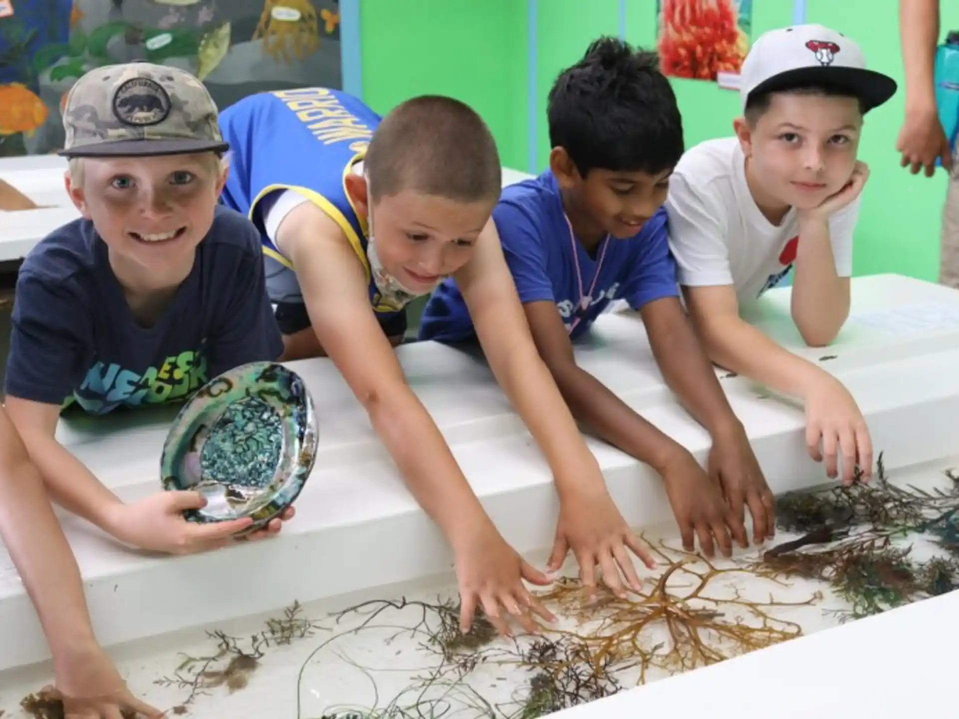 a group of boys playing with water