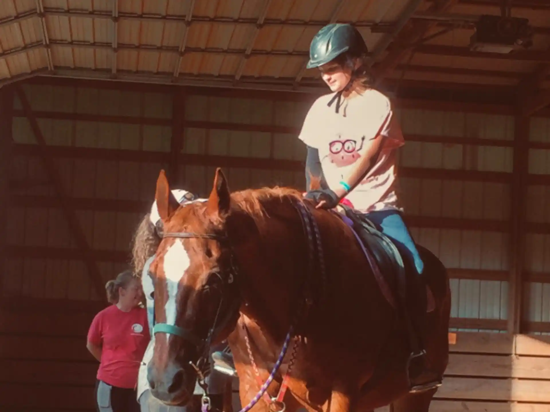 a person riding a horse
